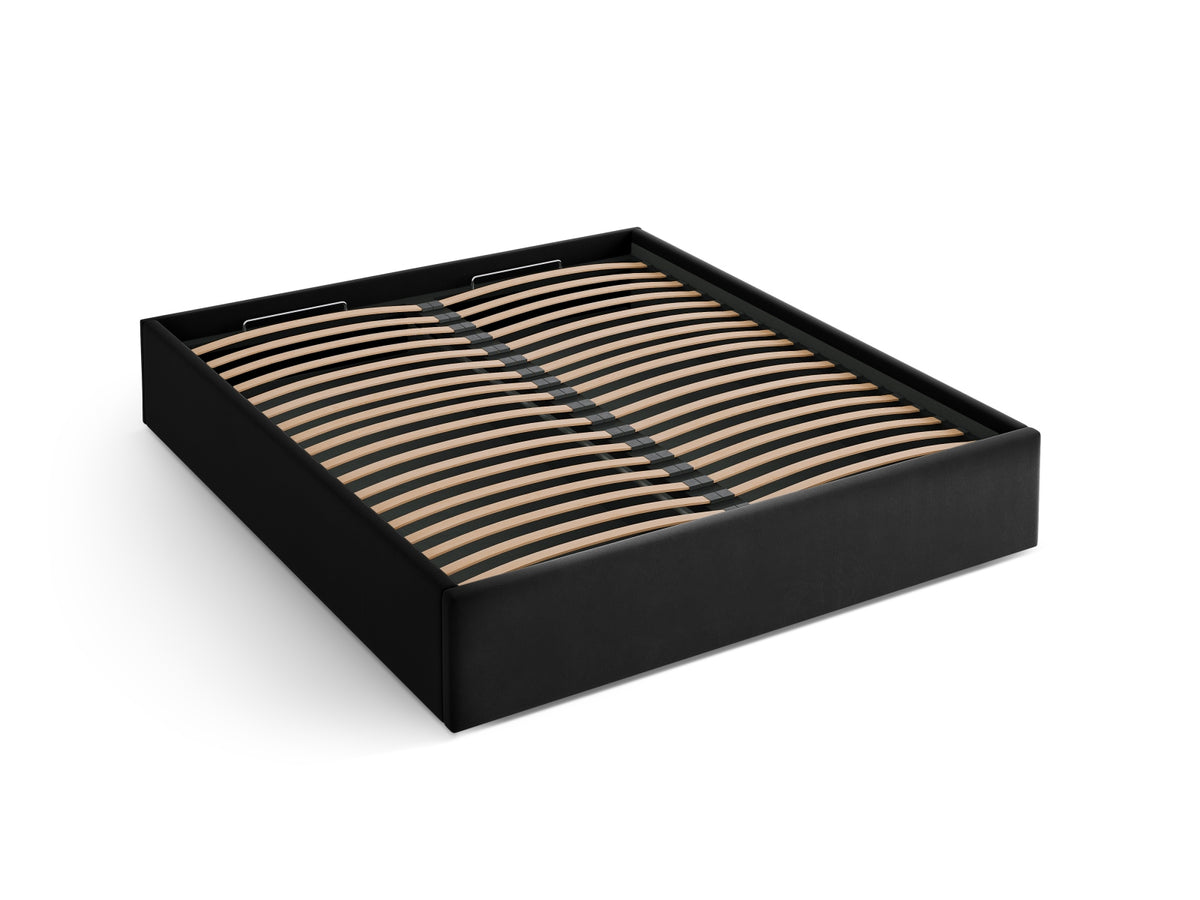 Susan Bett mit Stauraum 140cm in Black-Bluvel präsentiert im Onlineshop von KAQTU Design AG. Bett ist von Micadoni