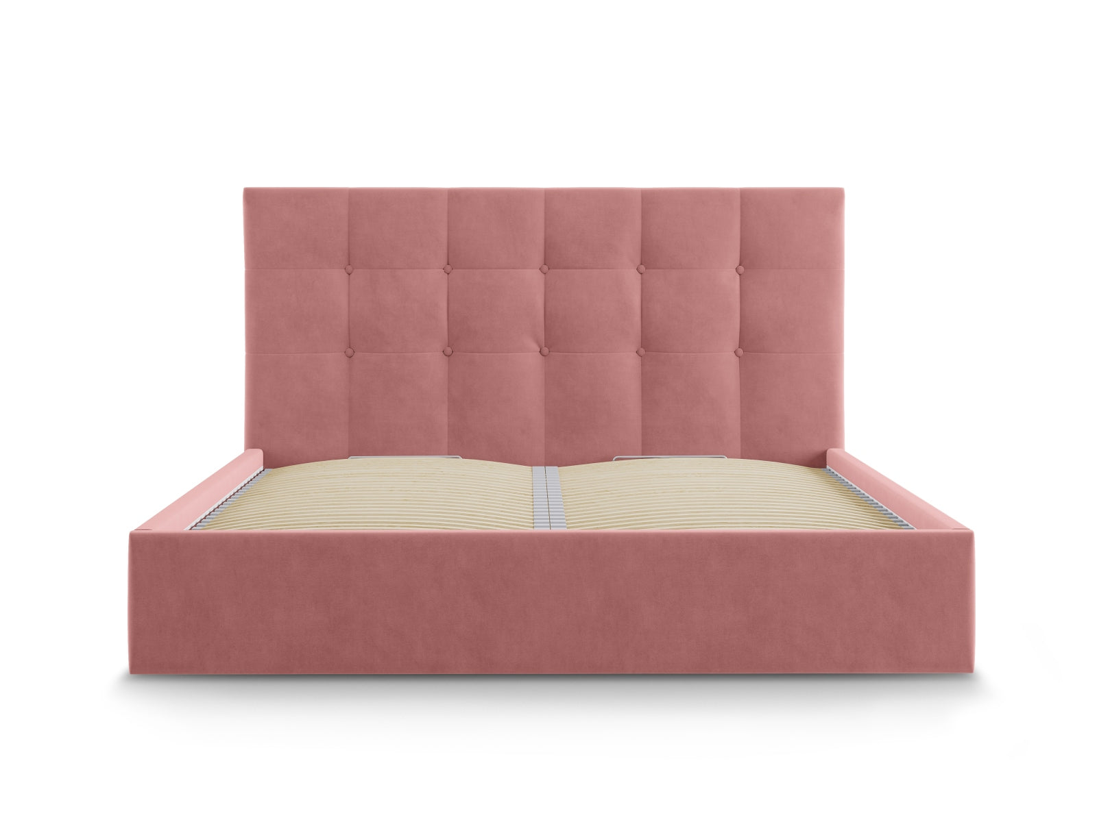 Phaedra Velour Bett mit Stauraum und Headboard  in Pink präsentiert im Onlineshop von KAQTU Design AG. Bett ist von Micadoni
