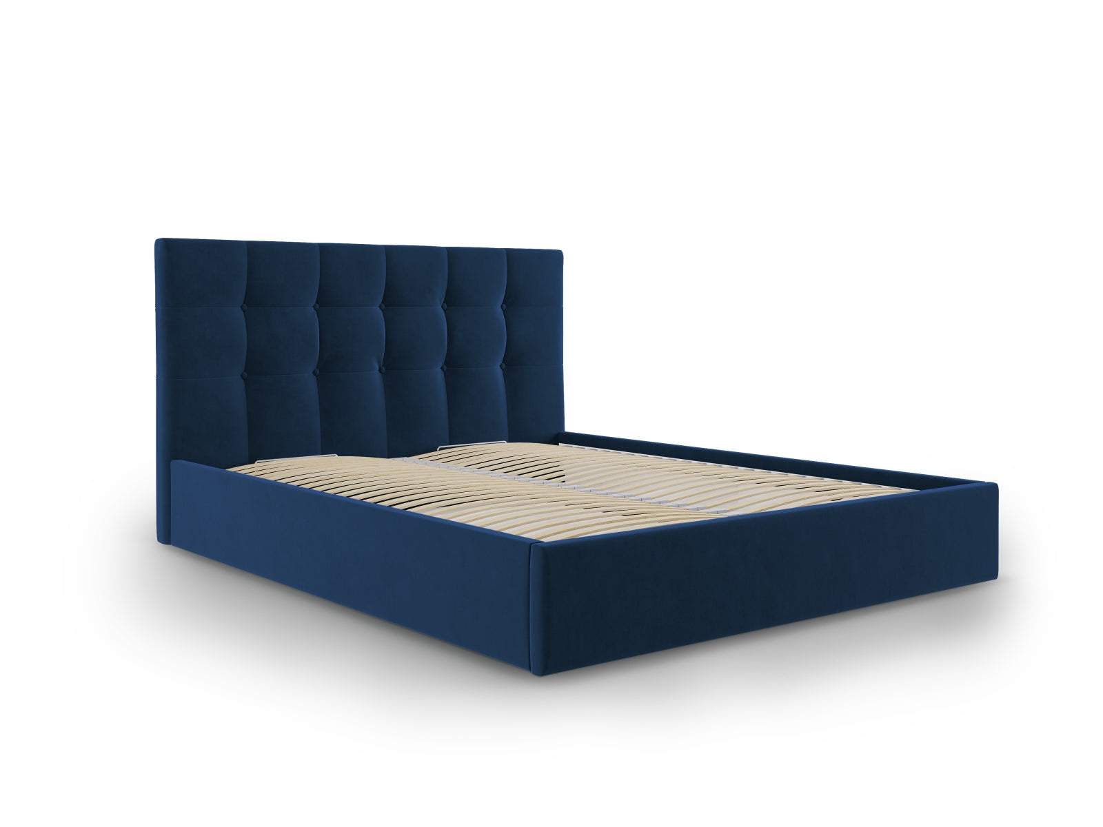 Phaedra Velour Bett mit Stauraum und Headboard  in Royal Blue präsentiert im Onlineshop von KAQTU Design AG. Bett ist von Micadoni