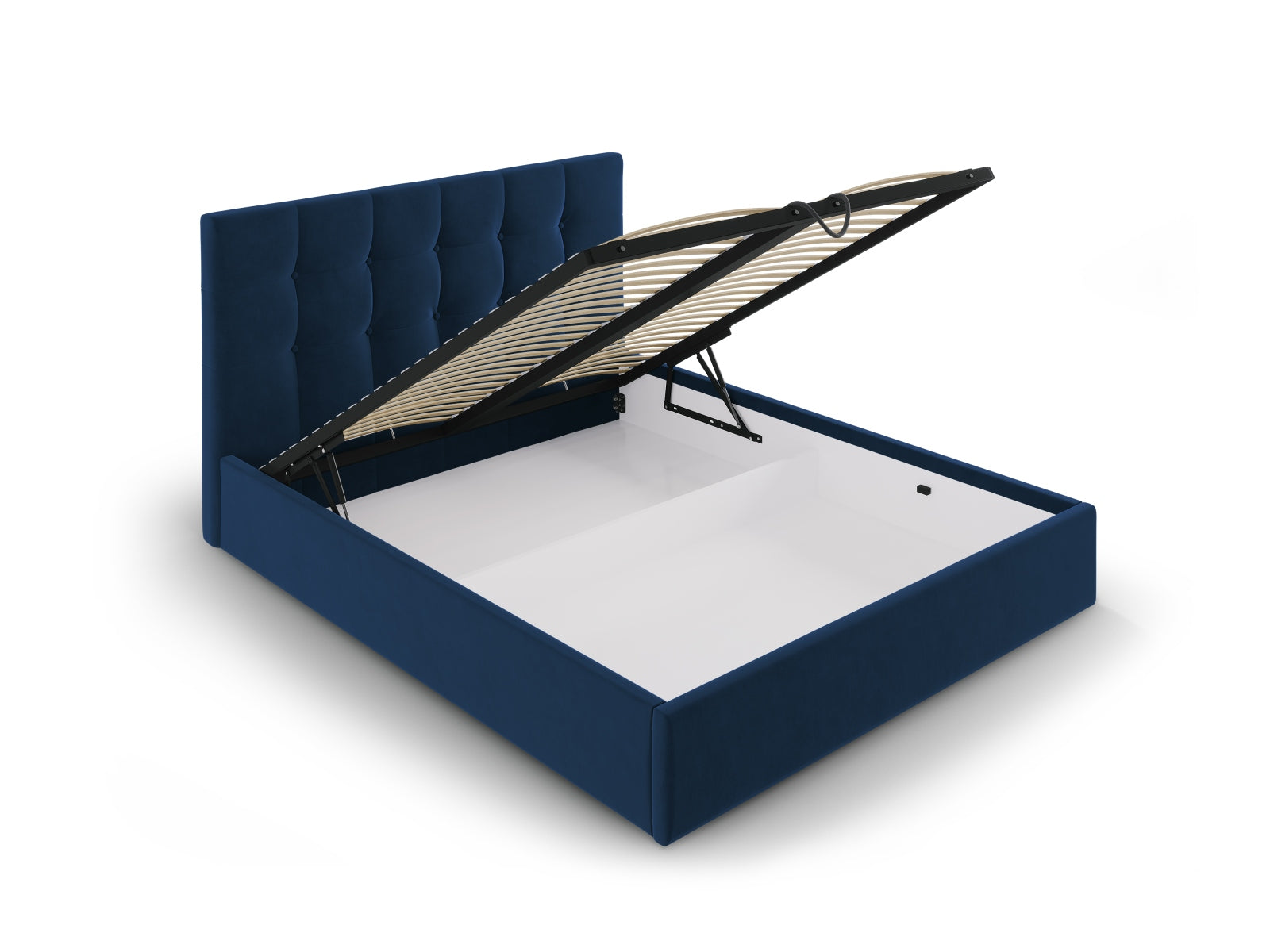 Phaedra Velour Bett mit Stauraum und Headboard  in Royal Blue präsentiert im Onlineshop von KAQTU Design AG. Bett ist von Micadoni