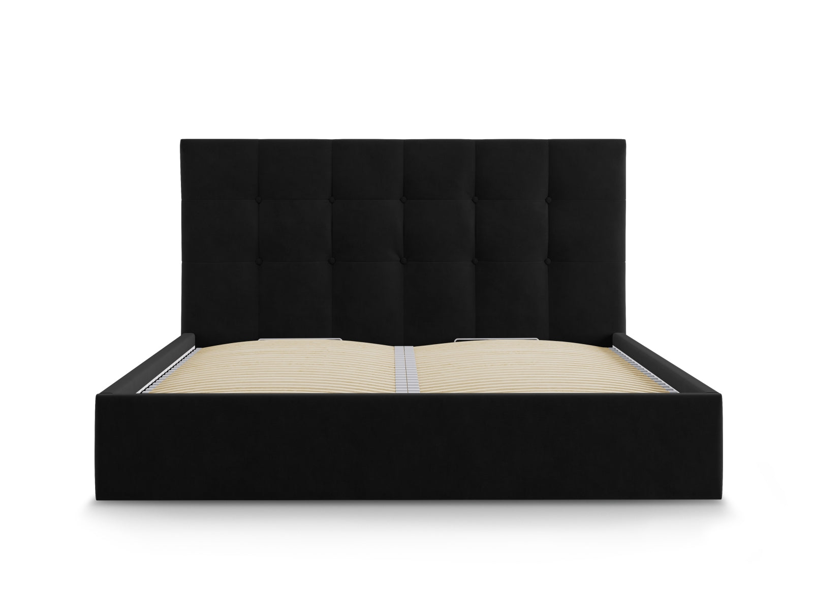 Phaedra Velour Bett mit Stauraum und Headboard  in Black präsentiert im Onlineshop von KAQTU Design AG. Bett ist von Micadoni