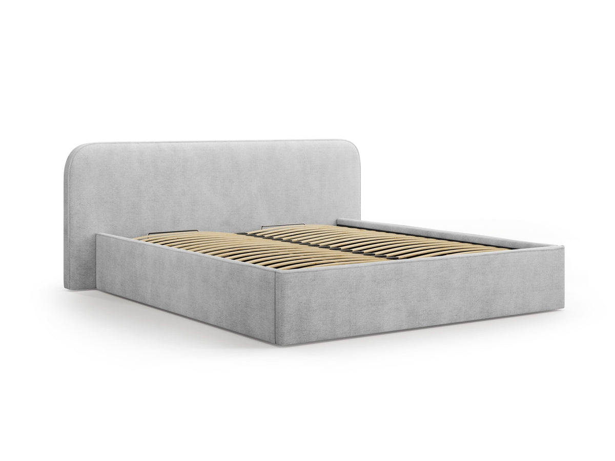 Elizabeth Bett mit Stauraum und Headboard 140cm in Light Grey-Babel präsentiert im Onlineshop von KAQTU Design AG. Bett ist von Micadoni