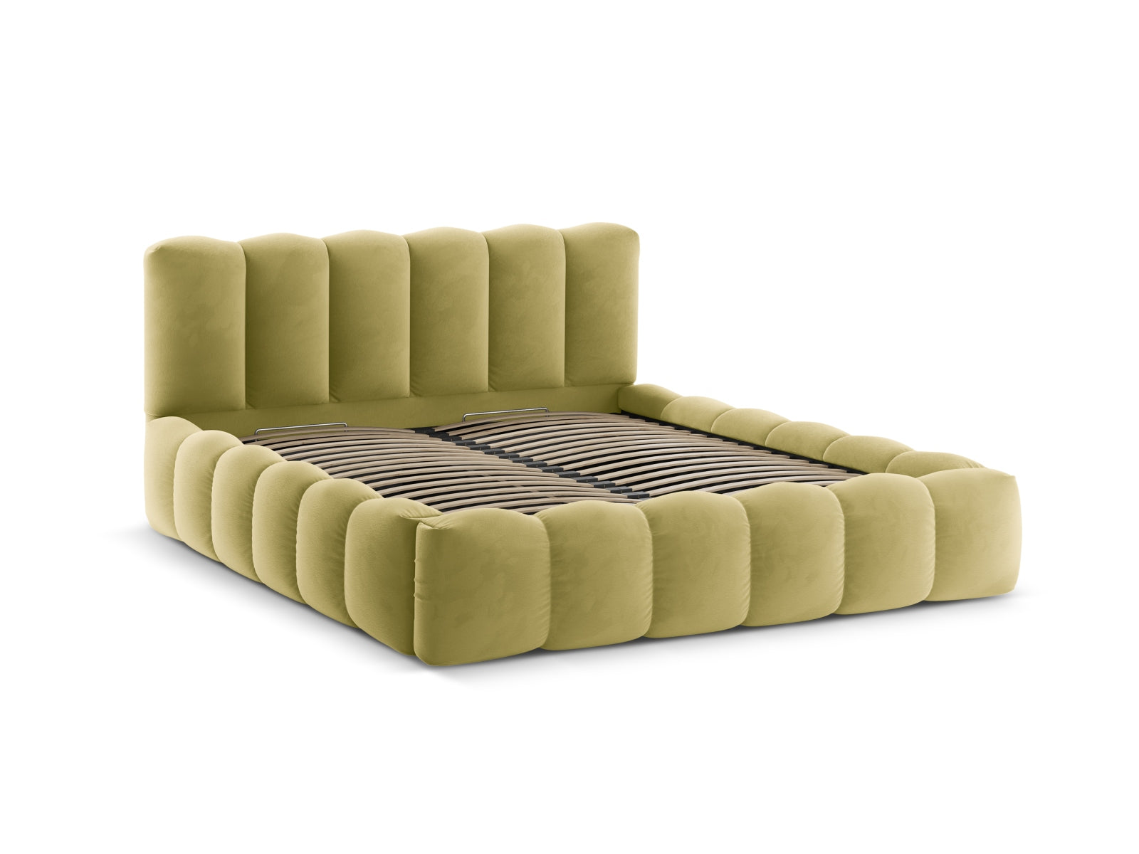 Lupine Velour Bett mit Stauraum und Headboard  166cm in Mud präsentiert im Onlineshop von KAQTU Design AG. Bett ist von Micadoni