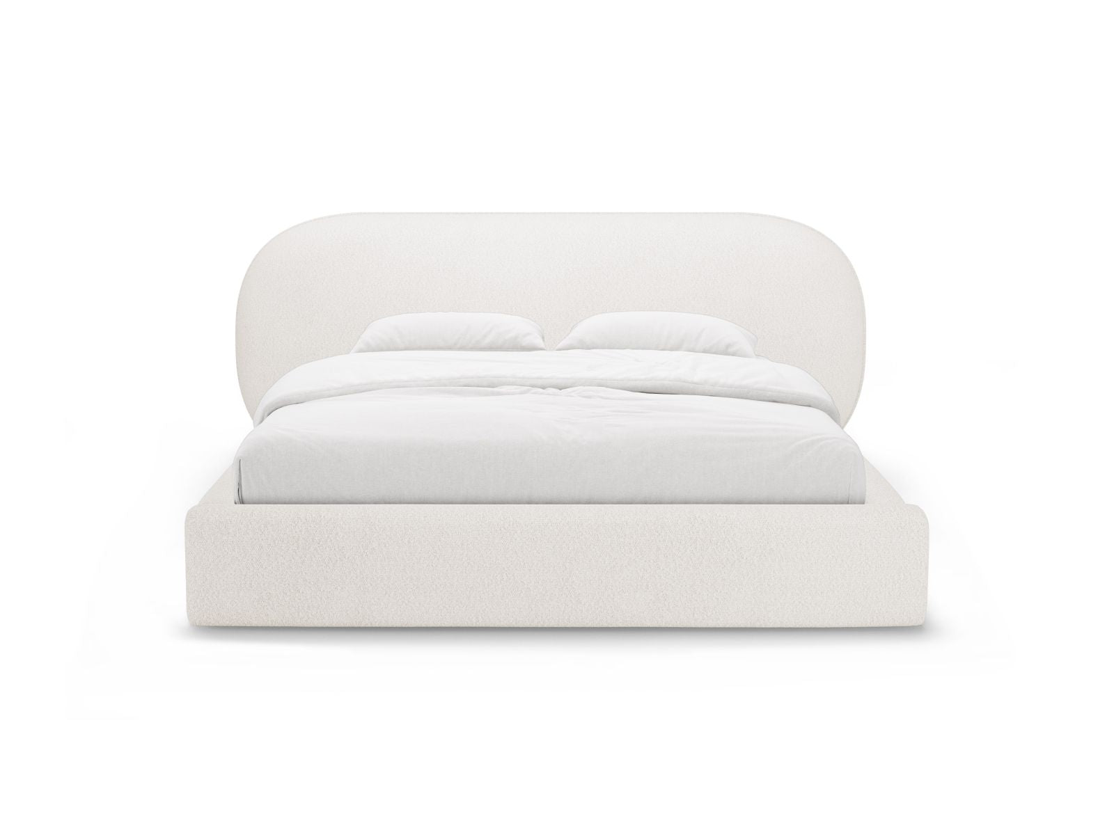 Ovalo Bett mit Stauraum mit Kopfteil 160cm in White-Baloo präsentiert im Onlineshop von KAQTU Design AG. Bett ist von Micadoni