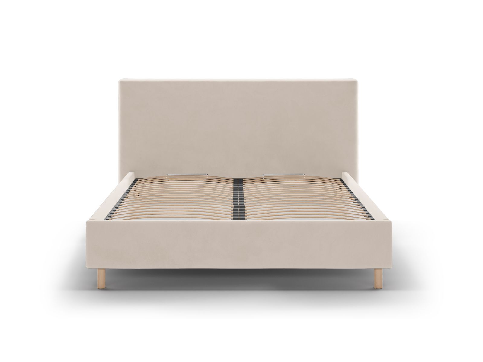 Elegantes Eloise Bett in Ivory-Magic Velvet mit praktischem Stauraum und stilvollem Kopfteil, ideal für jedes Schlafzimmer.