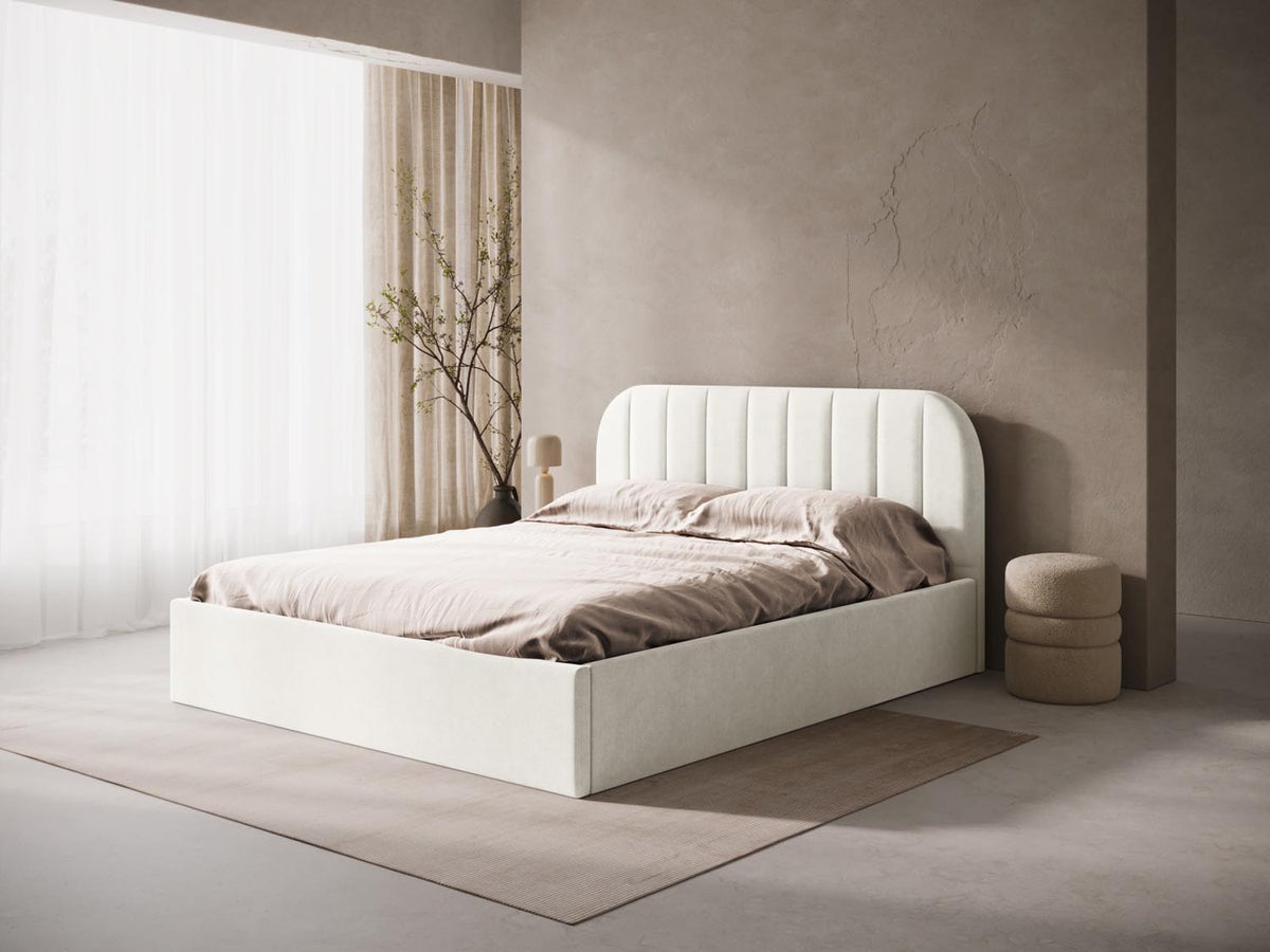 Susan Bett mit Stauraum 160cm in Light Beige-Moly präsentiert im Onlineshop von KAQTU Design AG. Bett ist von Micadoni