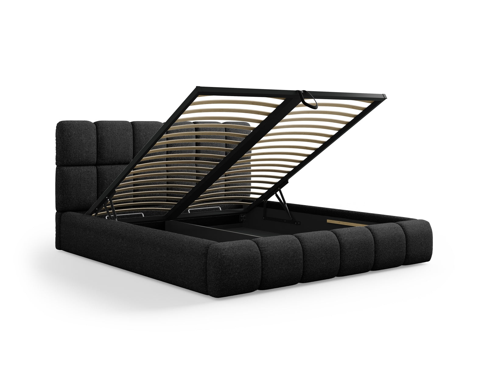 Elegantes Bellis Bett von Micadoni in 160 cm, ideal für stilvolle Schlafzimmer, mit praktischem Stauraum und ansprechendem Kopfteil.