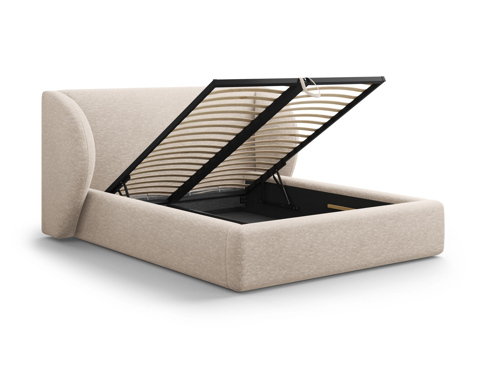 Miley Bett mit Stauraum und Headboard  207cm in Beige präsentiert im Onlineshop von KAQTU Design AG. Bett ist von Micadoni
