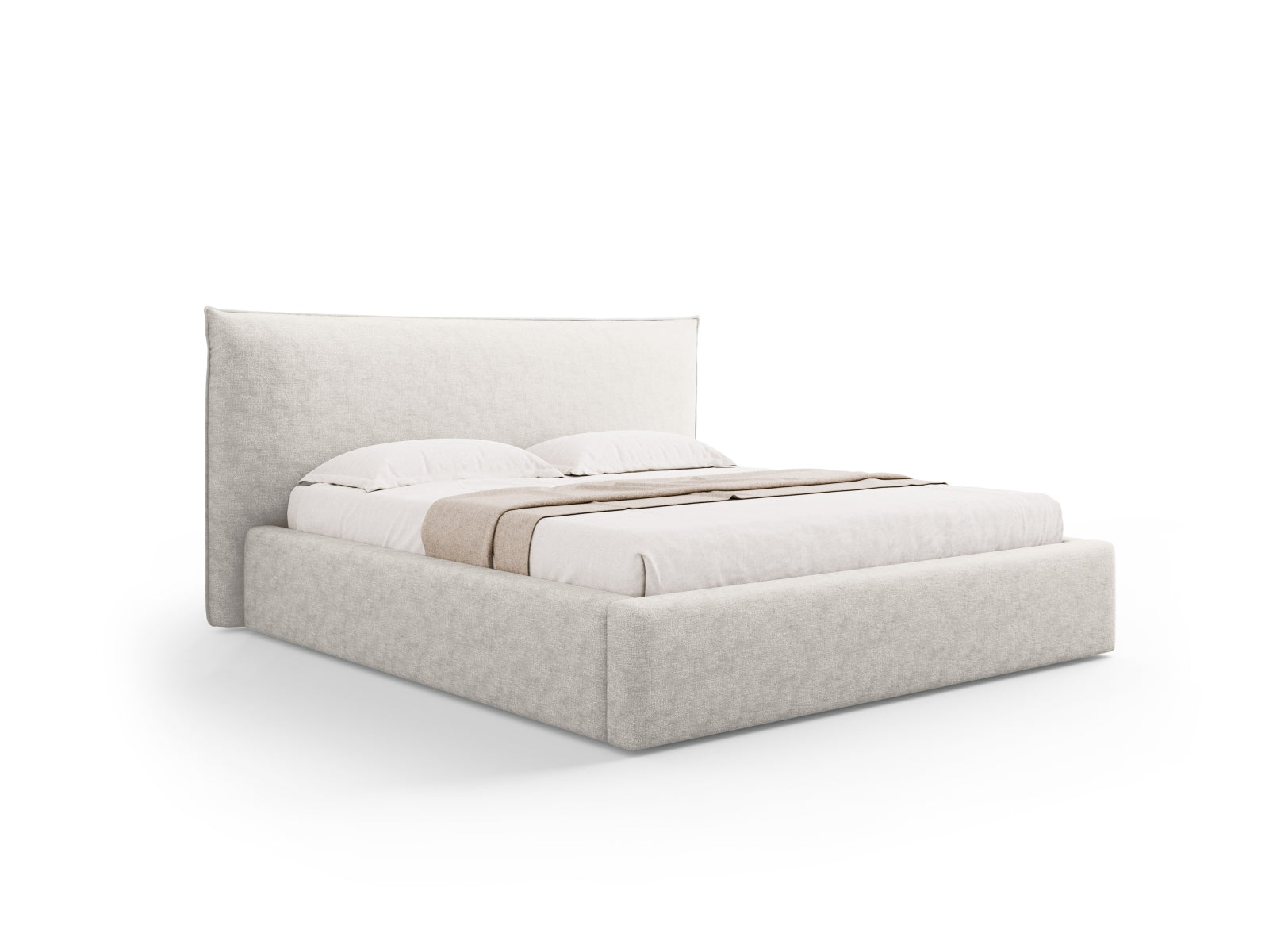 Kaelle Bett mit Stauraum und Headboard 160cm in Light Beige-Perfect Harmony präsentiert im Onlineshop von KAQTU Design AG. Bett ist von Micadoni