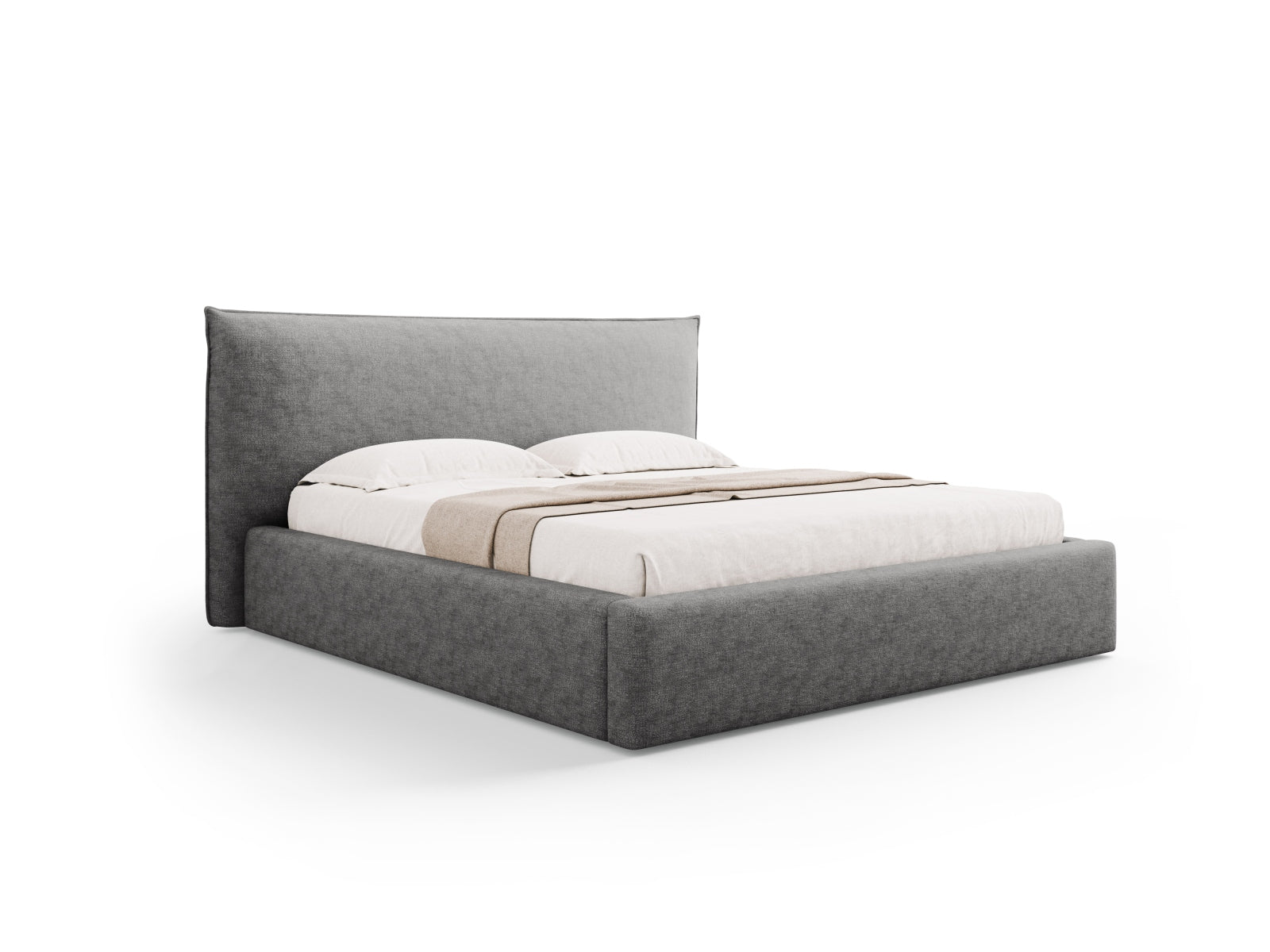 Kaelle Bett mit Stauraum und Headboard 160cm in Silver-Perfect Harmony präsentiert im Onlineshop von KAQTU Design AG. Bett ist von Micadoni