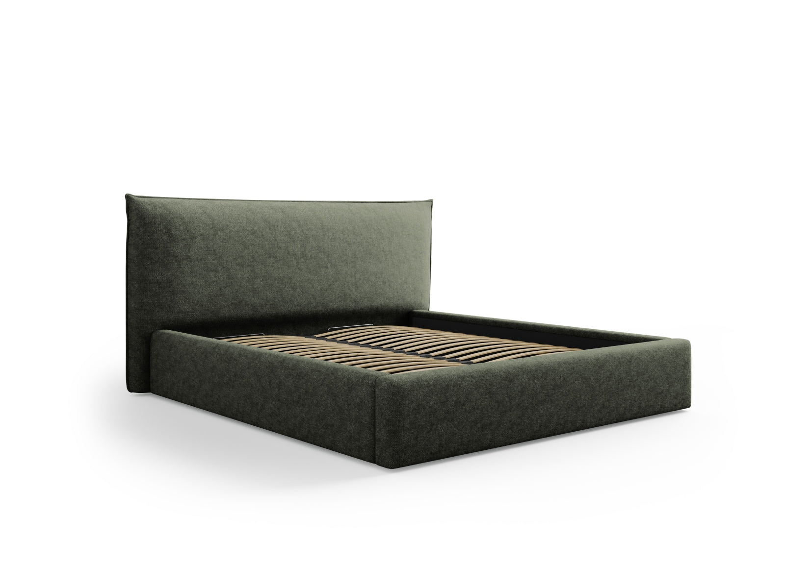 Entdecken Sie das stilvolle Kaelle Bett von Micadoni mit 200 cm Liegefläche, elegantem Headboard und praktischem Stauraum für Ihr Schlafzimmer.