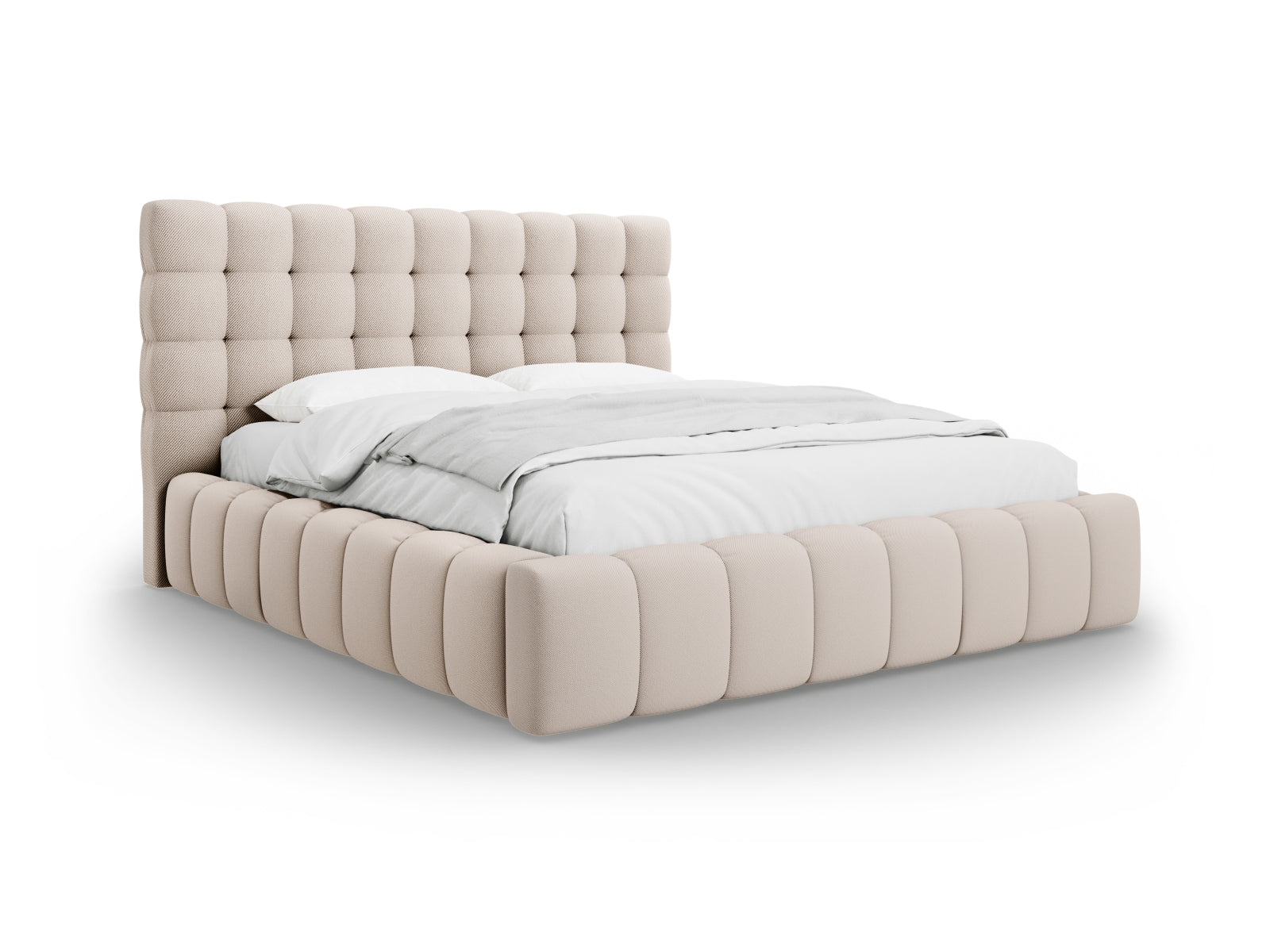 Mamaia Bett mit Stauraum und Headboard  185cm in Beige/Schwarz präsentiert im Onlineshop von KAQTU Design AG. Bett ist von Micadoni