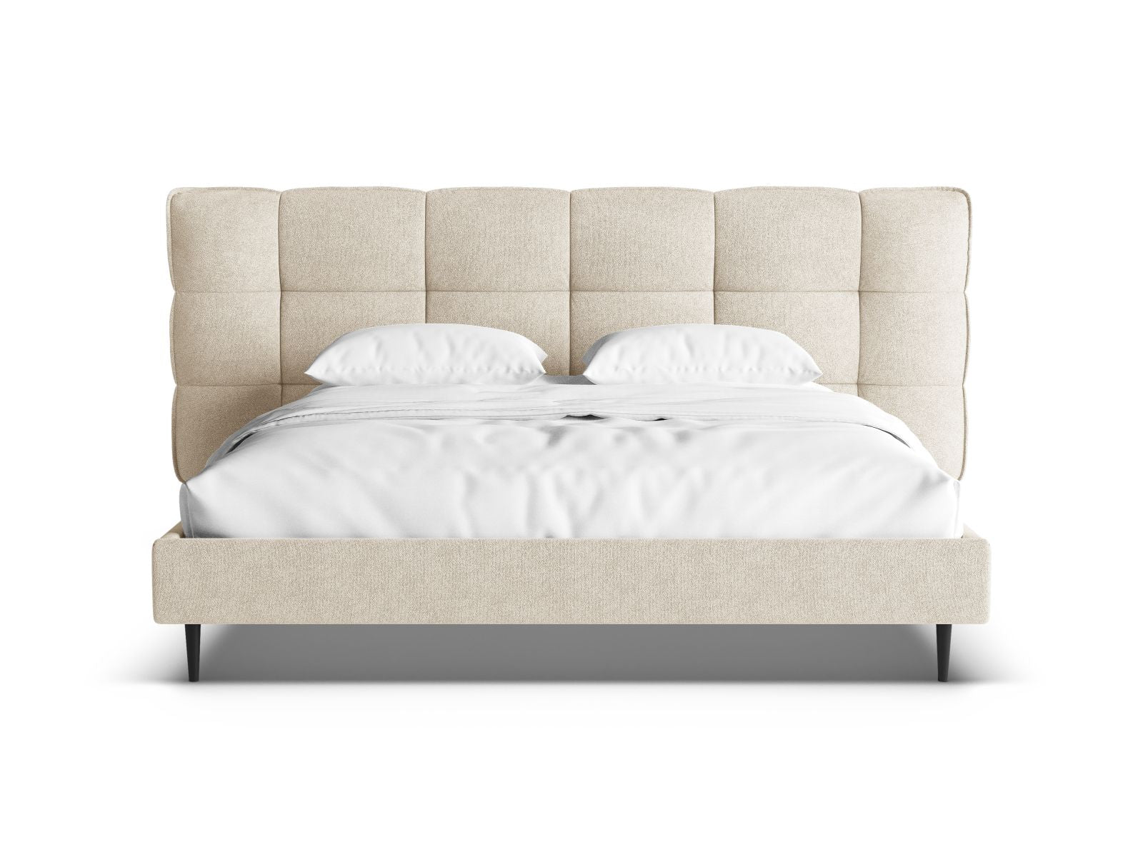 Stylisches Eric Bett in Light Beige-Sicuro mit praktischem Stauraum und elegantem Kopfteil, ideal für moderne Schlafzimmer.