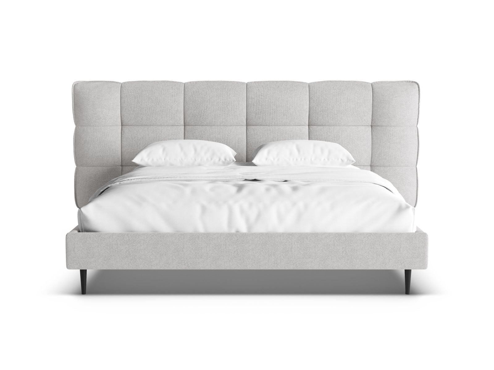 Stylisches Eric Bett in Light Grey-Sicuro mit praktischem Stauraum und elegantem Kopfteil, ideal für moderne Schlafzimmer.
