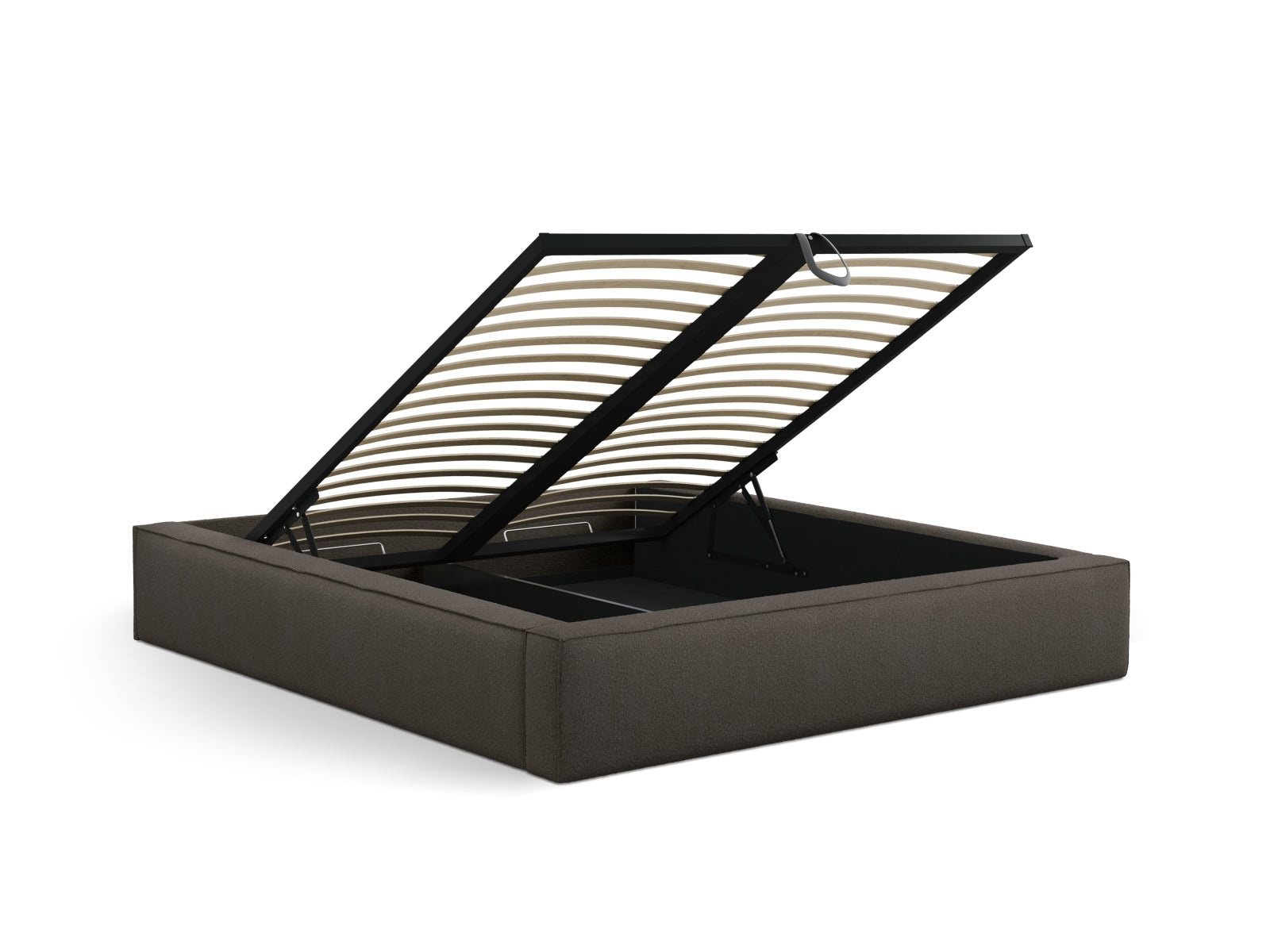 Simon Bett mit Stauraum  in Grey Brown präsentiert im Onlineshop von KAQTU Design AG. Bett ist von Micadoni