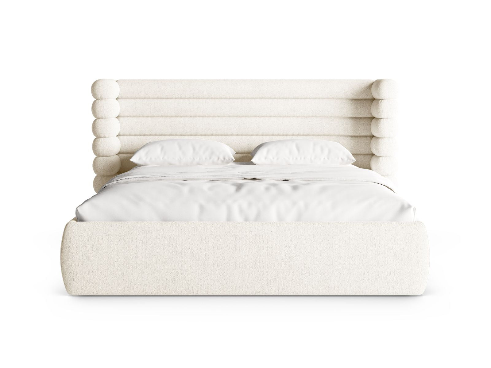 Elegantes Mount Bett in Ivory-CORAL mit praktischem Stauraum und stilvollem Kopfteil, ideal für moderne Schlafzimmer.