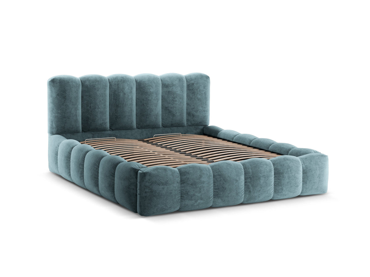 Lupine Bett mit Stauraum und Headboard 160cm in Blue Jeans-Loris präsentiert im Onlineshop von KAQTU Design AG. Bett ist von Micadoni