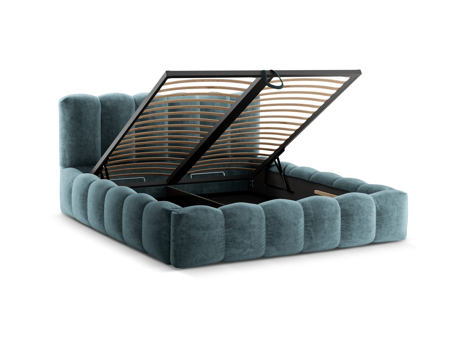 Lupine Bett mit Stauraum und Headboard  186cm in Blue Jeans präsentiert im Onlineshop von KAQTU Design AG. Bett ist von Micadoni