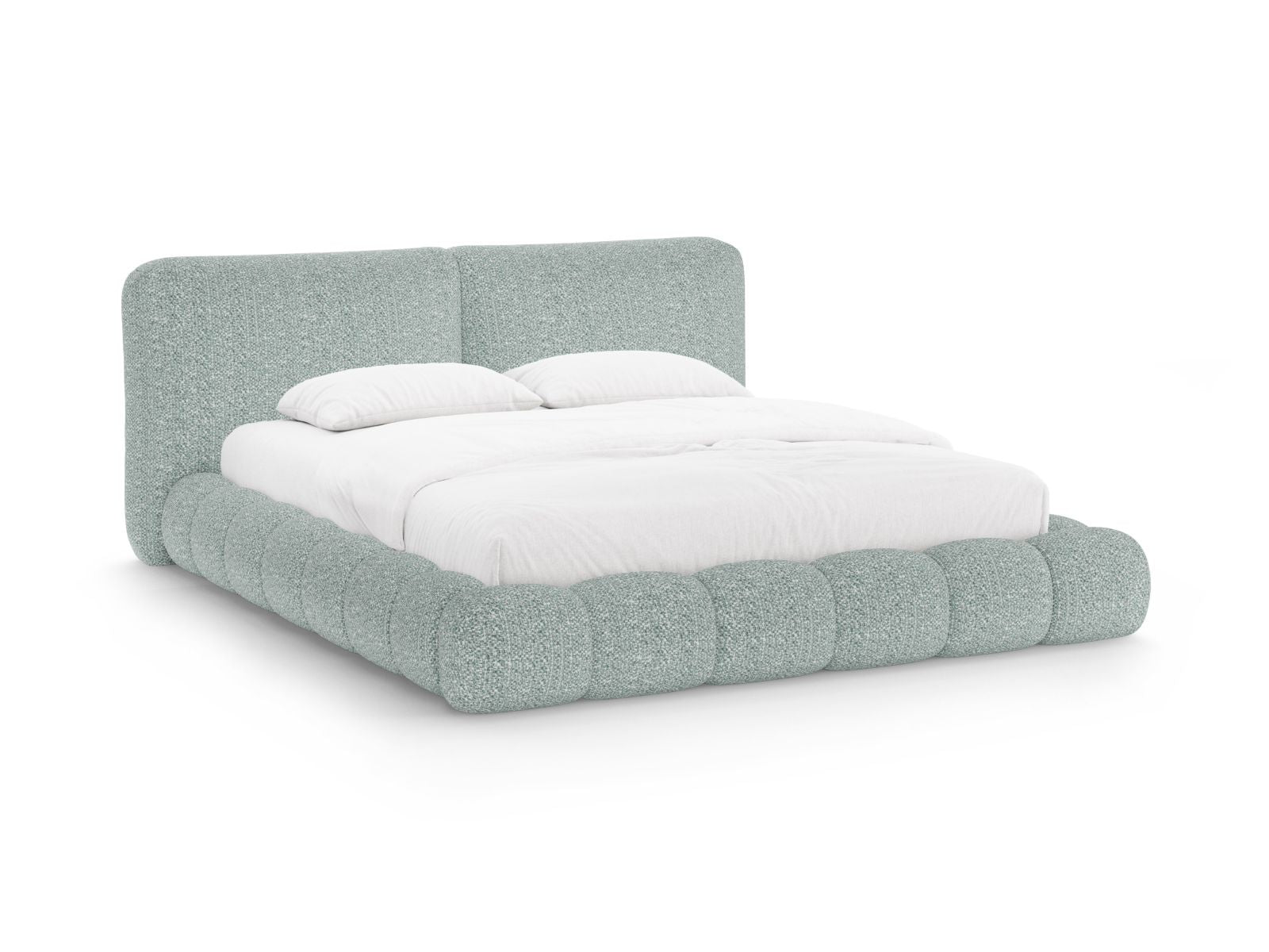 Solange Bett mit Stauraum mit Kopfteil 160cm in Muted Blue-SILENCIO präsentiert im Onlineshop von KAQTU Design AG. Bett ist von Micadoni