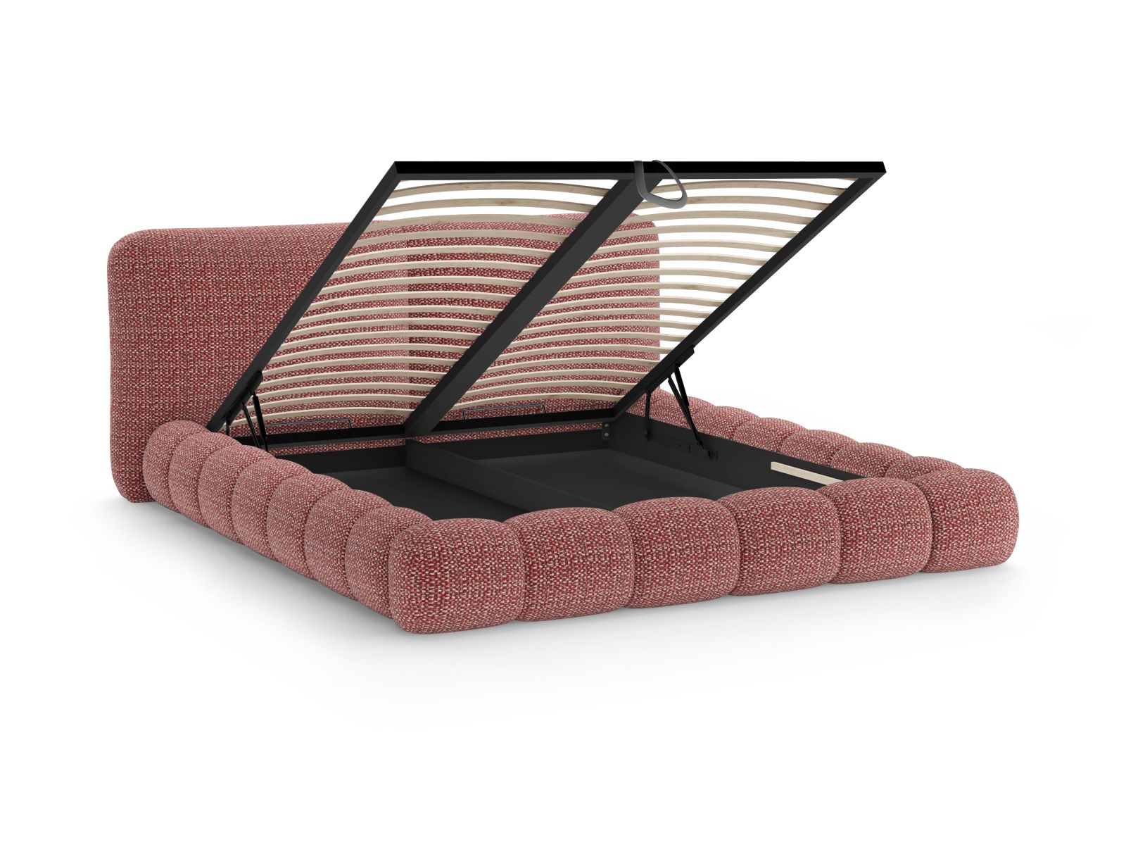 Modernes Solange Bett mit 160 cm Kopfteil und integriertem Stauraum, perfekt für funktionale und stilvolle Schlafzimmergestaltung.
