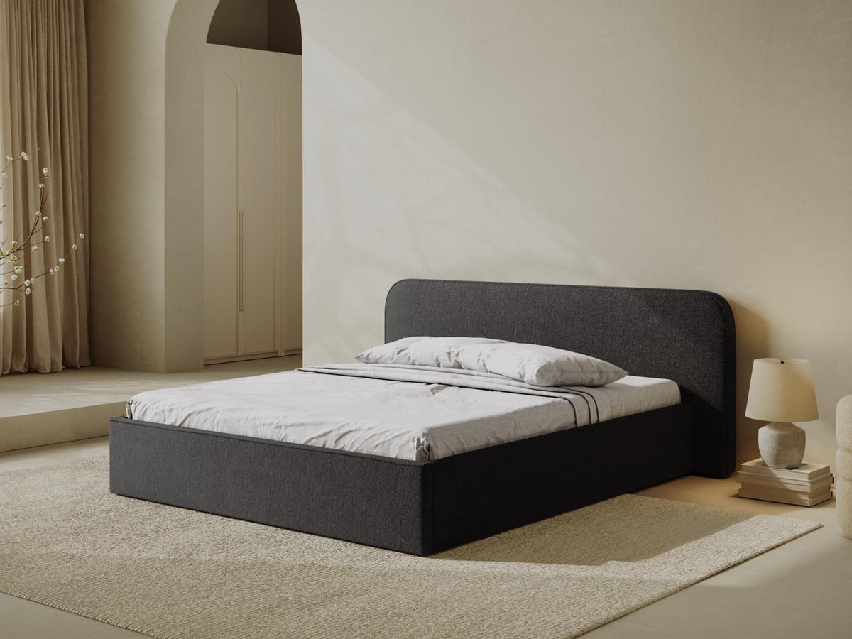Elizabeth Bett mit Stauraum und Headboard 160cm in Anthracite-Monet präsentiert im Onlineshop von KAQTU Design AG. Bett ist von Micadoni