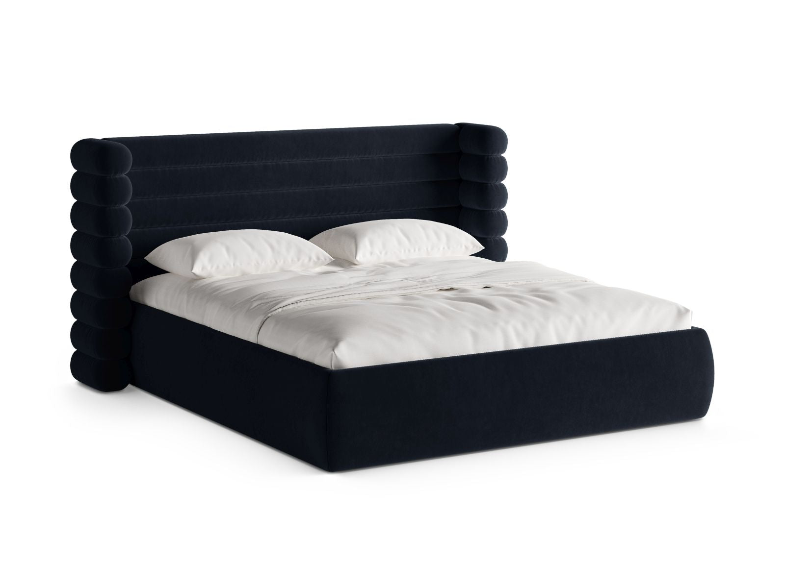Mount Bett mit Stauraum mit Kopfteil 160cm in Royal Blue-Salvador präsentiert im Onlineshop von KAQTU Design AG. Bett ist von Micadoni
