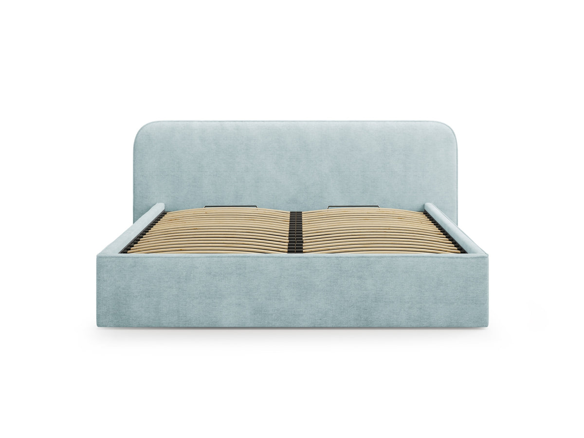 Elizabeth Bett mit Stauraum und Headboard 160cm in Mint-Babel präsentiert im Onlineshop von KAQTU Design AG. Bett ist von Micadoni