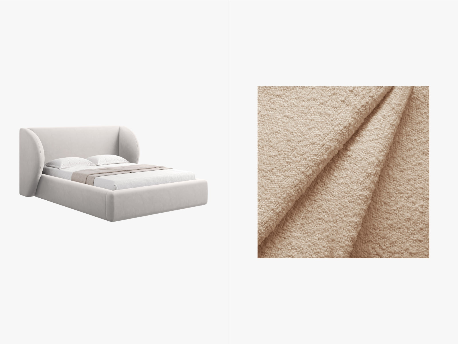 Miley Bett mit Stauraum und Headboard  227cm in Beige präsentiert im Onlineshop von KAQTU Design AG. Bett ist von Micadoni
