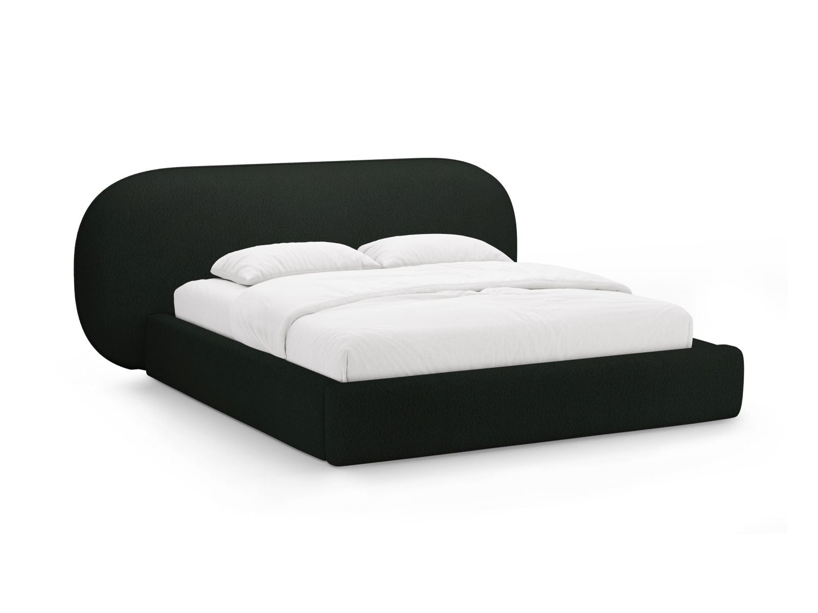 Ovalo Bett mit Stauraum mit Kopfteil 180cm in Black-Baloo präsentiert im Onlineshop von KAQTU Design AG. Bett ist von Micadoni