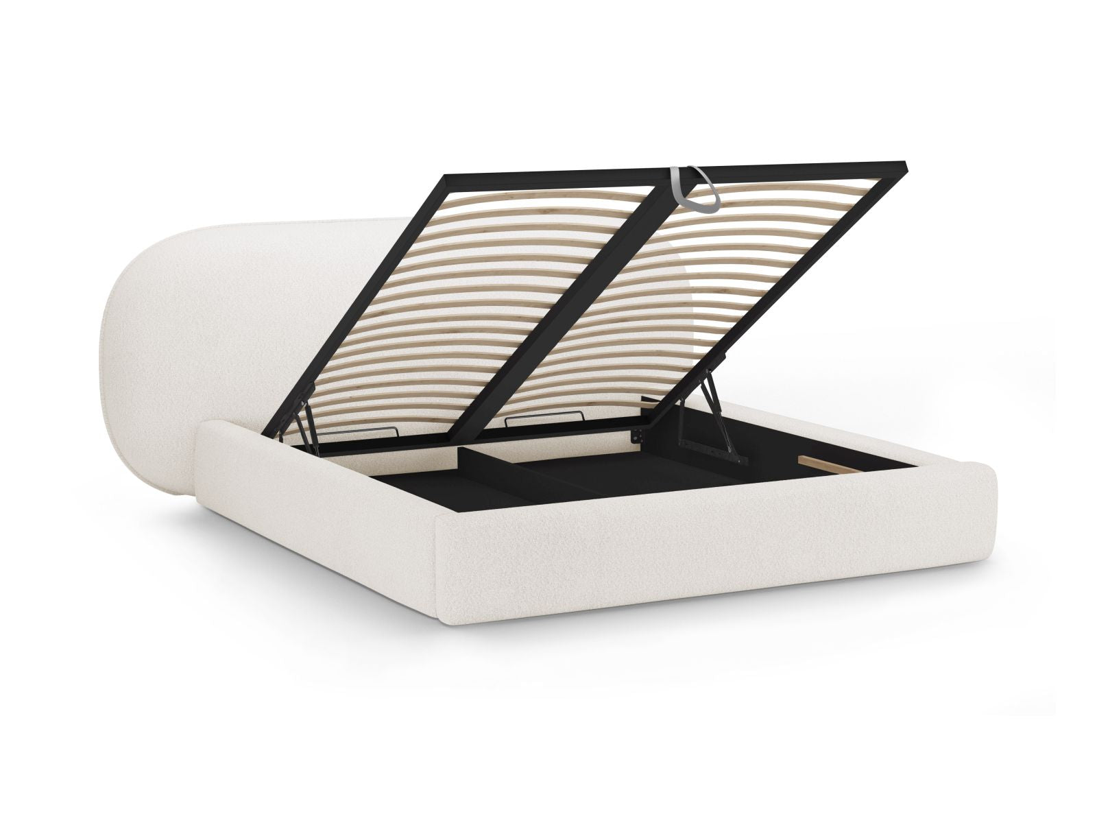 Elegantes Ovalo Bett von Micadoni, 180 cm breit, mit praktischem Stauraum und geschmackvollem Kopfteil für ein modernes Schlafzimmer.