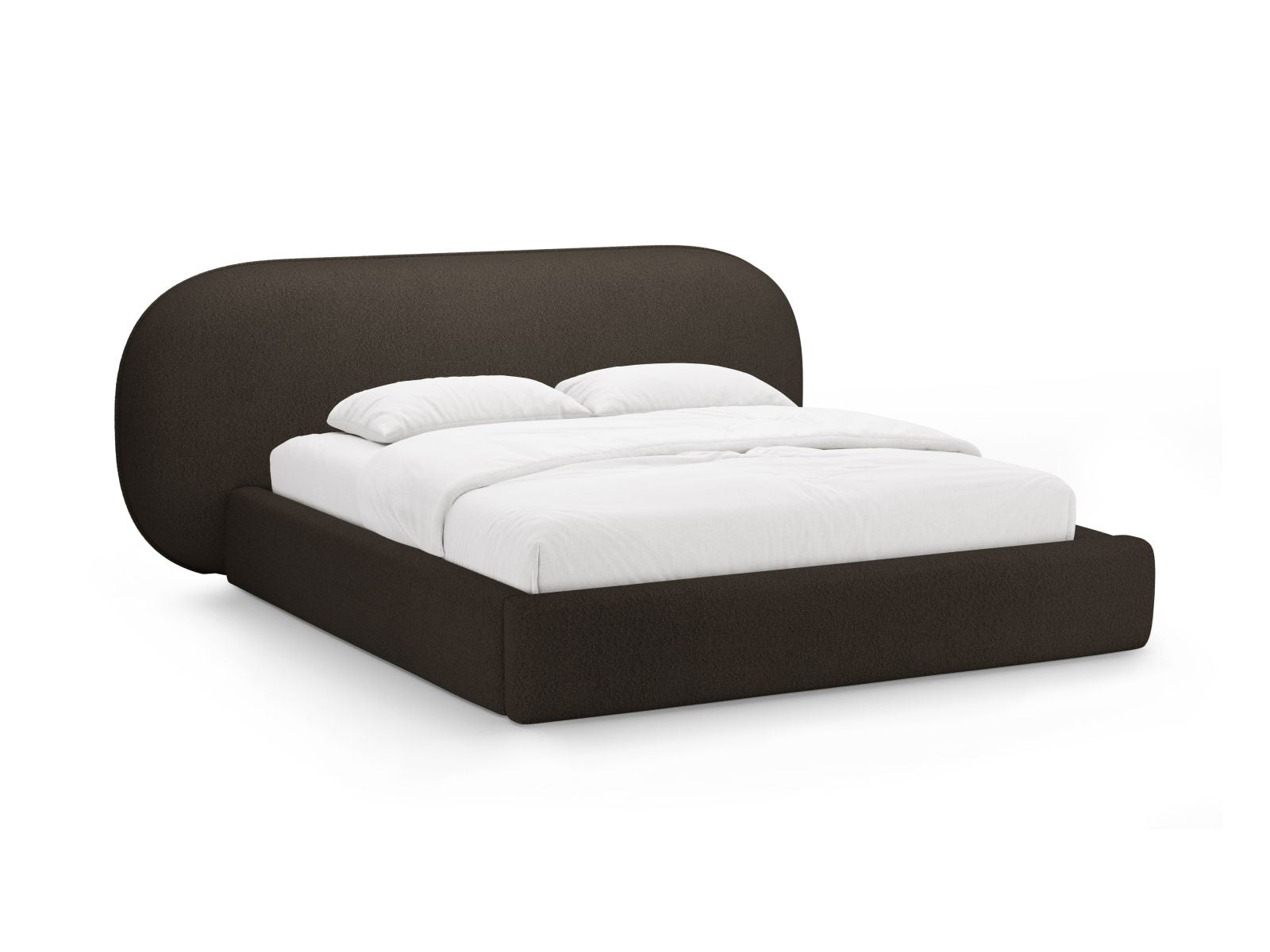 Ovalo Bett mit Stauraum mit Kopfteil 180cm in Brown-Baloo präsentiert im Onlineshop von KAQTU Design AG. Bett ist von Micadoni
