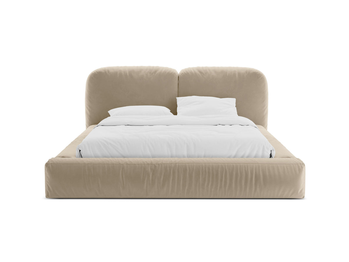 Martina Bett mit Stauraum mit Kopfteil 180cm in Light Beige-Vogue präsentiert im Onlineshop von KAQTU Design AG. Bett ist von Micadoni