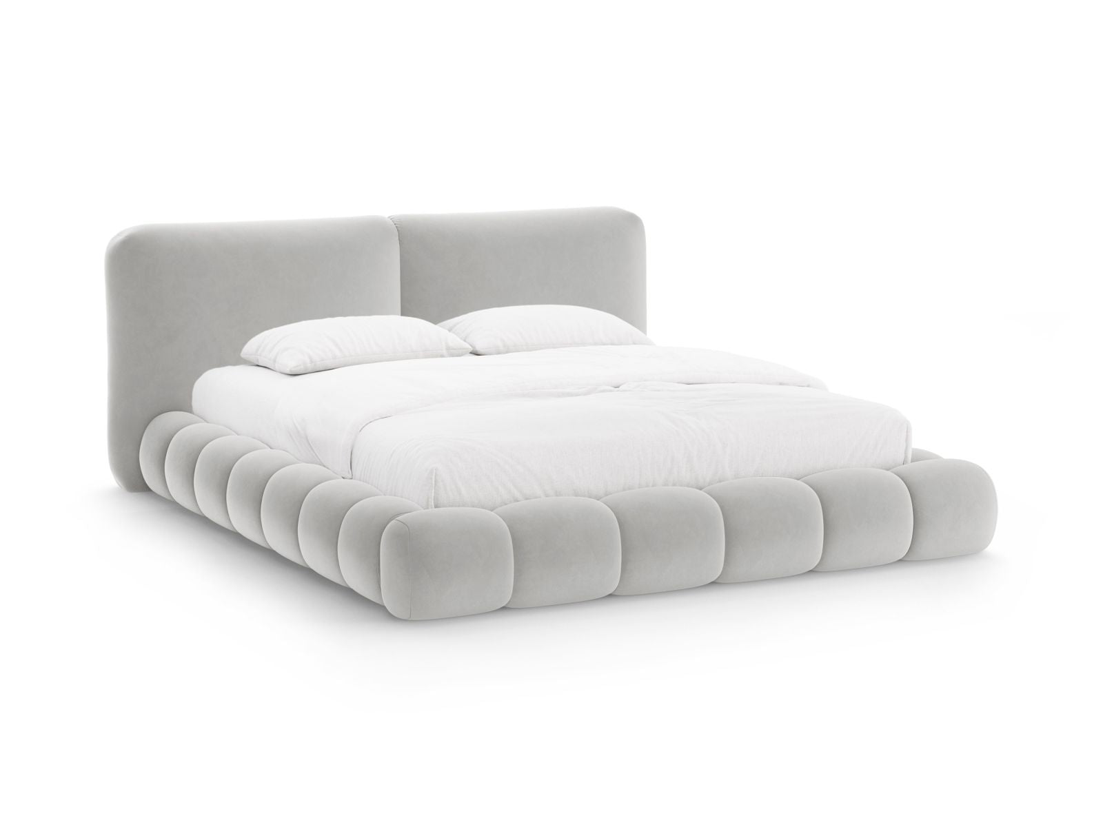 Solange Bett mit Stauraum mit Kopfteil 180cm in Light Grey-Magic Velvet präsentiert im Onlineshop von KAQTU Design AG. Bett ist von Micadoni