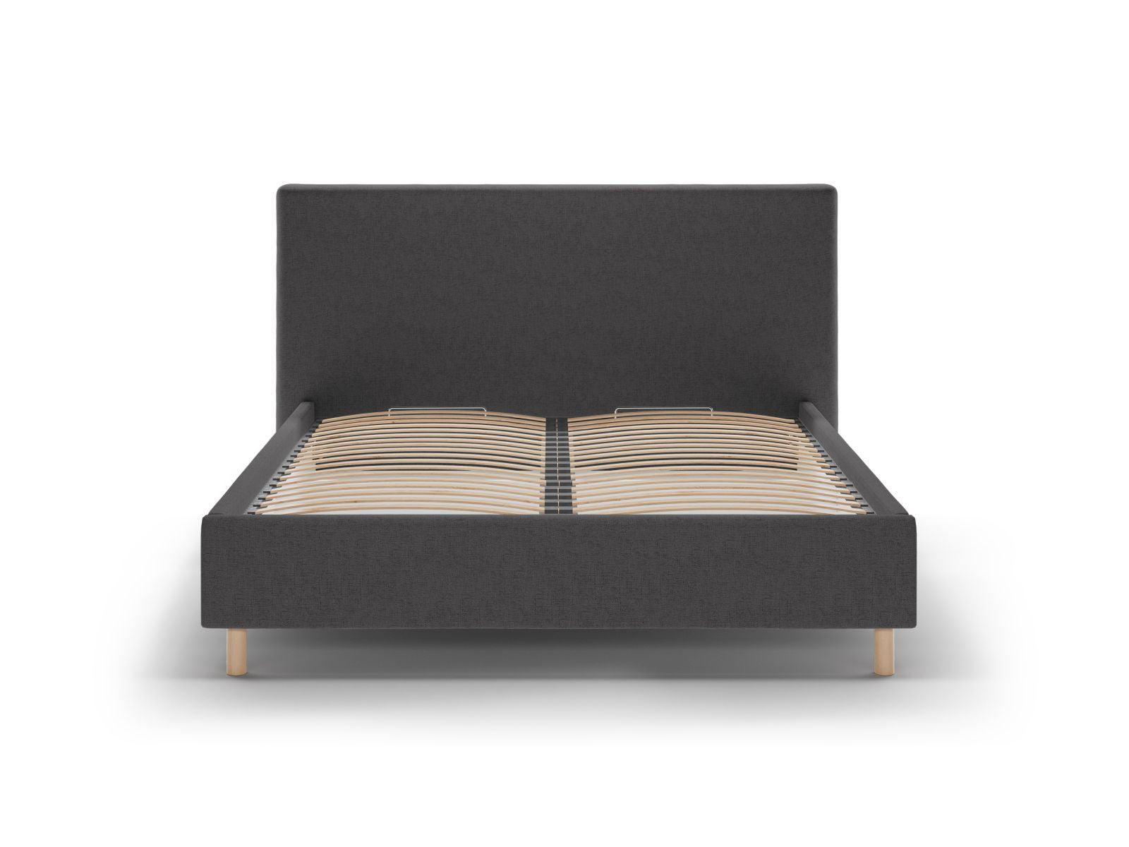Elegantes Eloise Bett mit praktischem Stauraum und stilvollem Kopfteil in Anthrazit, ideal für moderne Schlafzimmer.