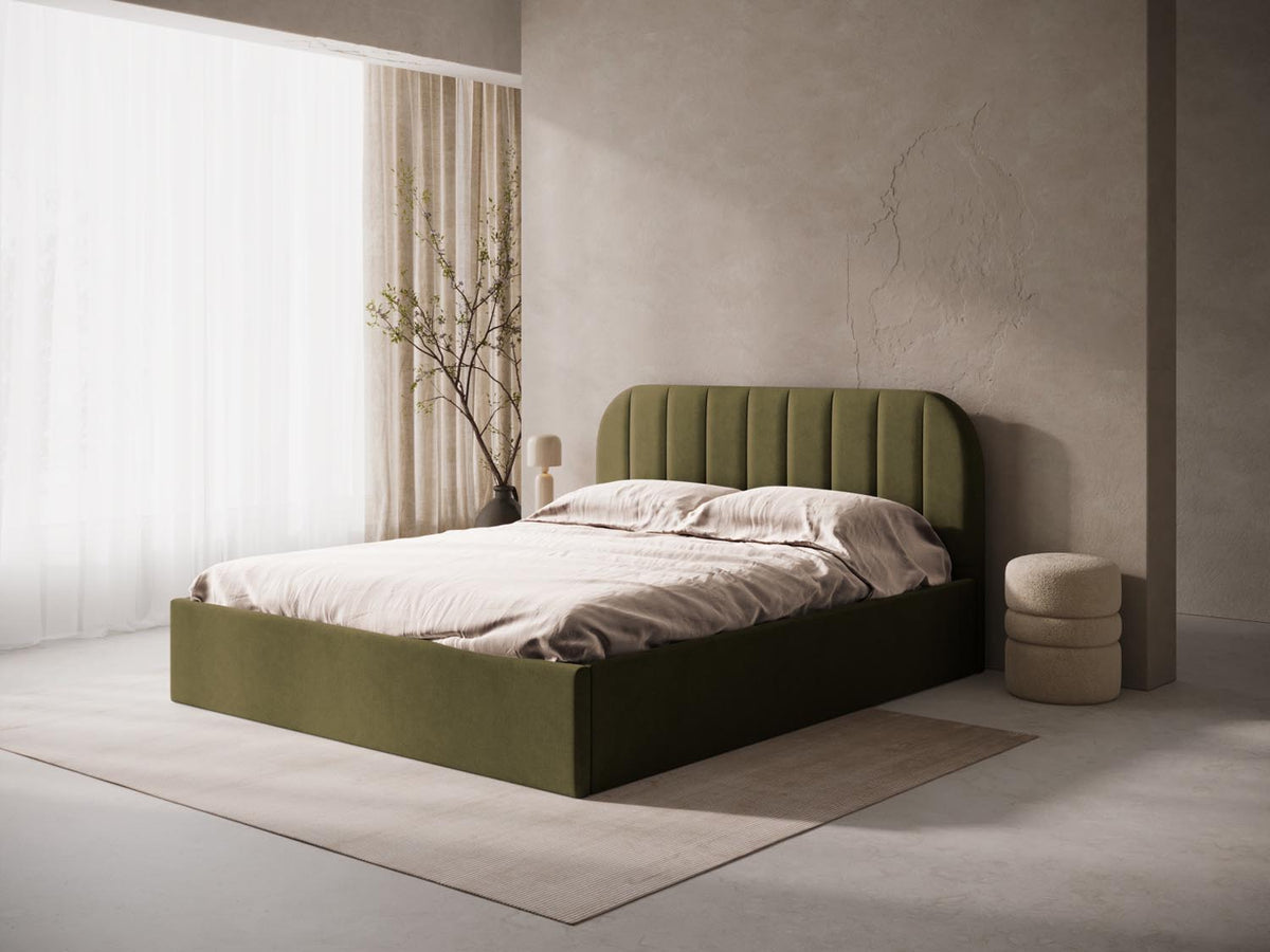 Susan Bett mit Stauraum 180cm in Green-Moly präsentiert im Onlineshop von KAQTU Design AG. Bett ist von Micadoni