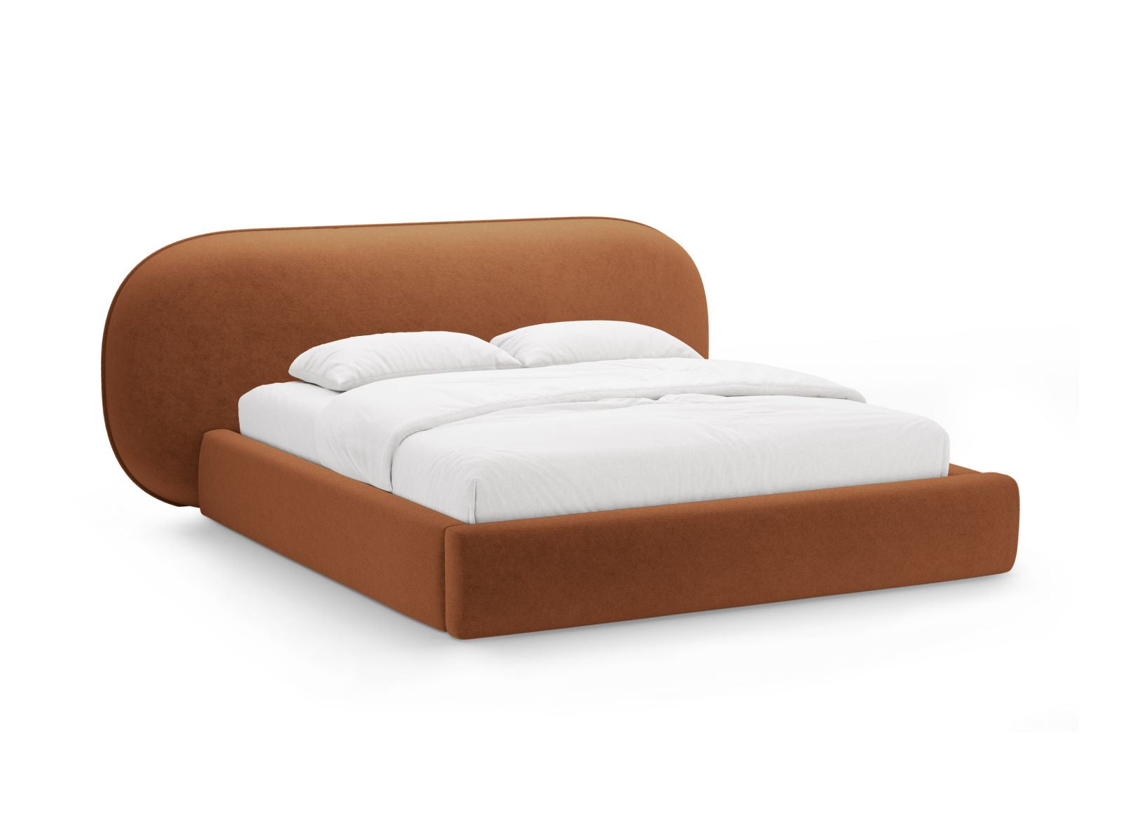 Ovalo Bett mit Stauraum mit Kopfteil 180cm in Terracotta-Perfect Harmony präsentiert im Onlineshop von KAQTU Design AG. Bett ist von Micadoni