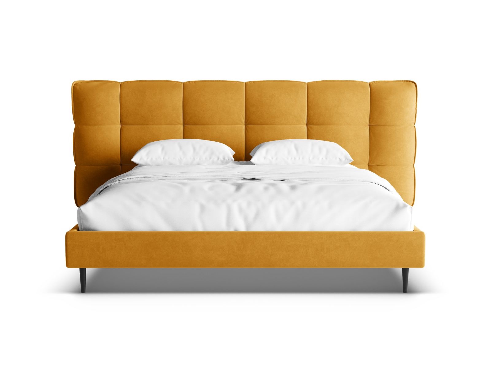 Elegantes Eric Bett in 180 cm mit robusten Füßen, stilvollem Kopfteil und cleverem Stauraum für ein aufgeräumtes Schlafzimmer.