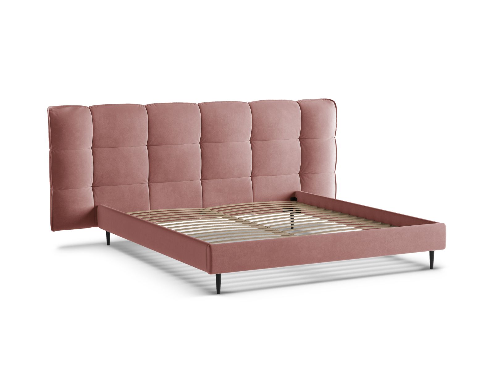 Modernes Eric Bett in 180 cm Breite, mit praktischen Füßen, viel Stauraum und elegantem Kopfteil für ein stilvolles Schlafzimmer.