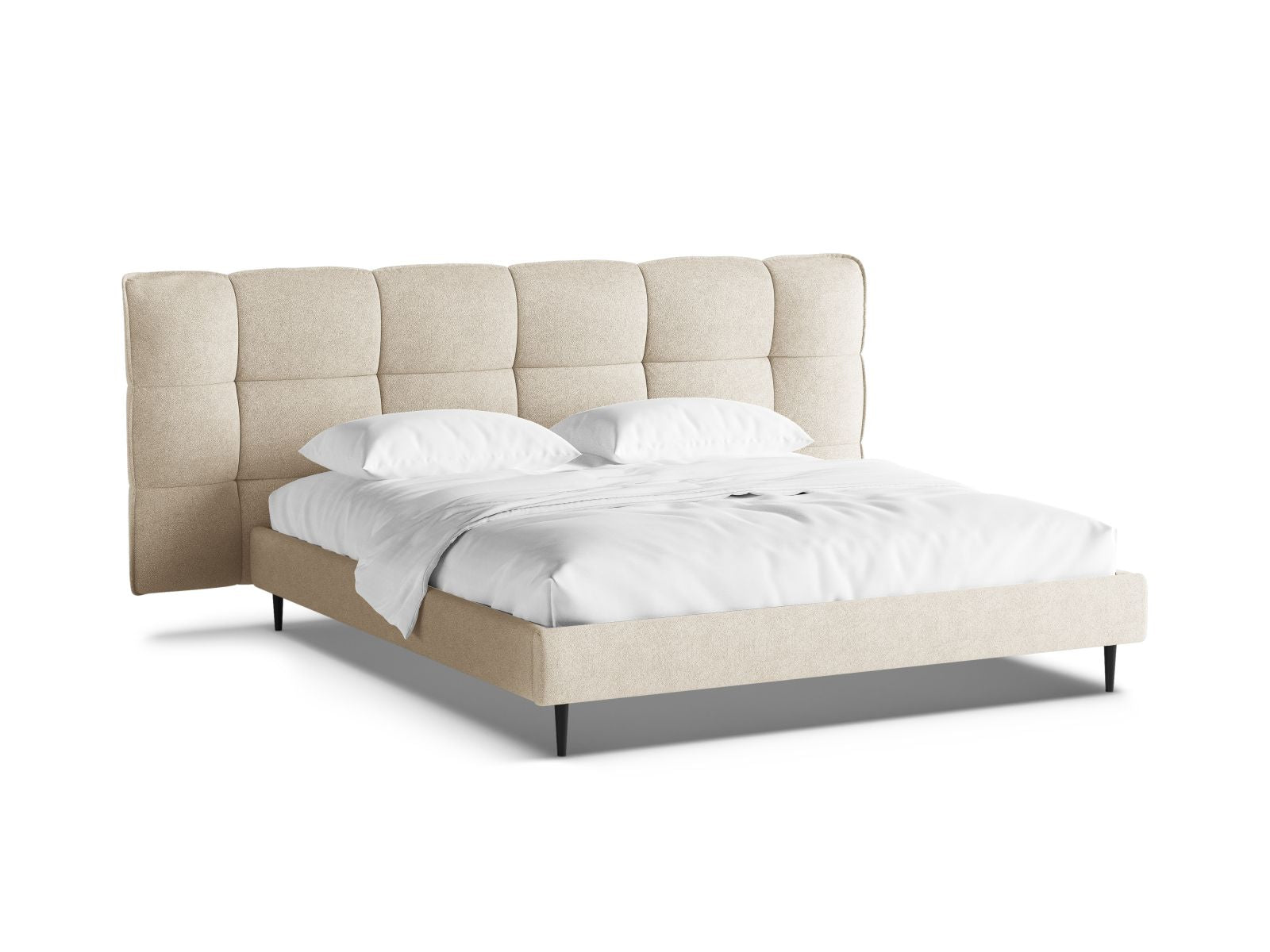 Elegantes Eric Bett in 180 cm mit stilvollem Kopfteil, stabilen Füßen und viel Stauraum für eine optimale Raumnutzung.