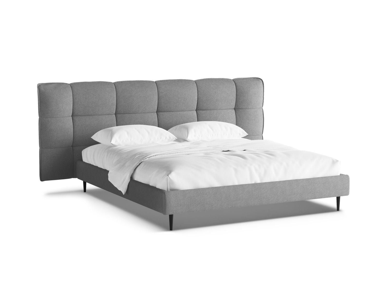 Elegantes Eric Bett in 180 cm mit praktischen Füßen, viel Stauraum und einem geschmackvollen Kopfteil für ein modernes Schlafzimmer.