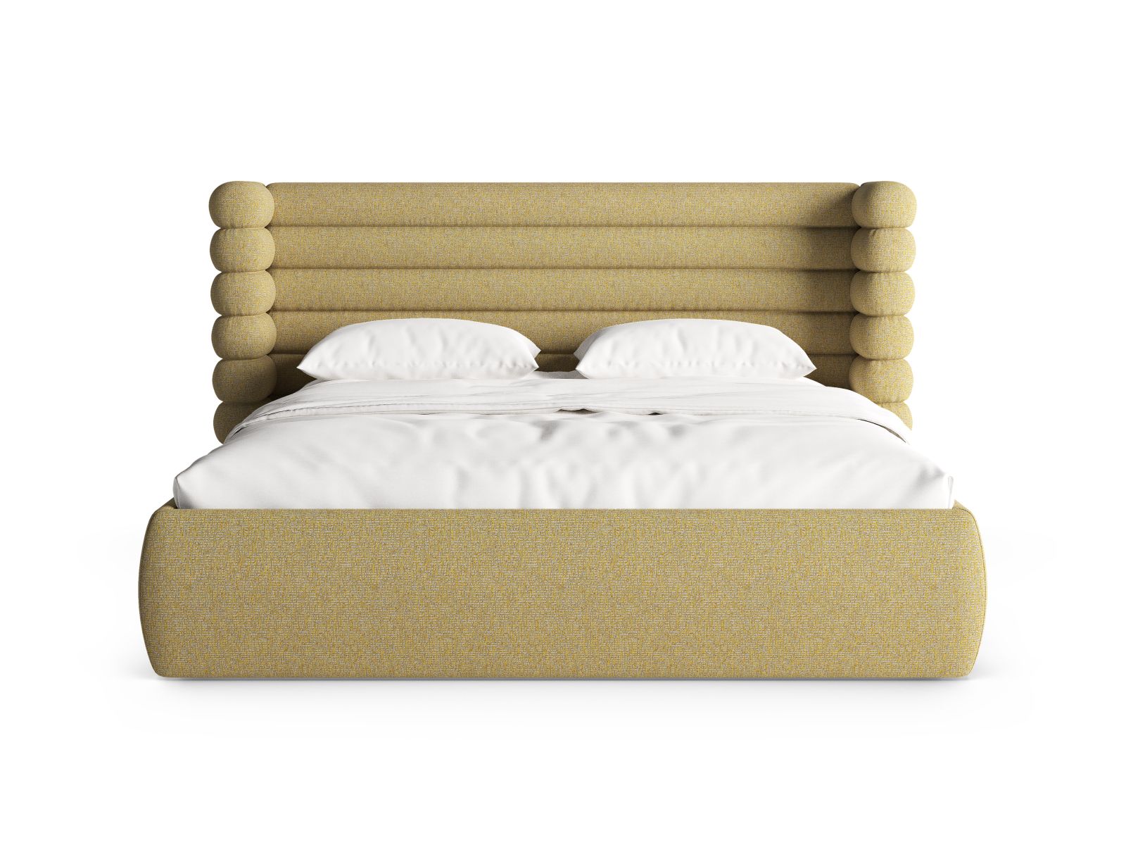 Elegantes Mount Bett mit 180 cm Breite, Stauraum und stilvollem Kopfteil in Sunflower Melange von Micadoni, ideal für modernes Wohnen.