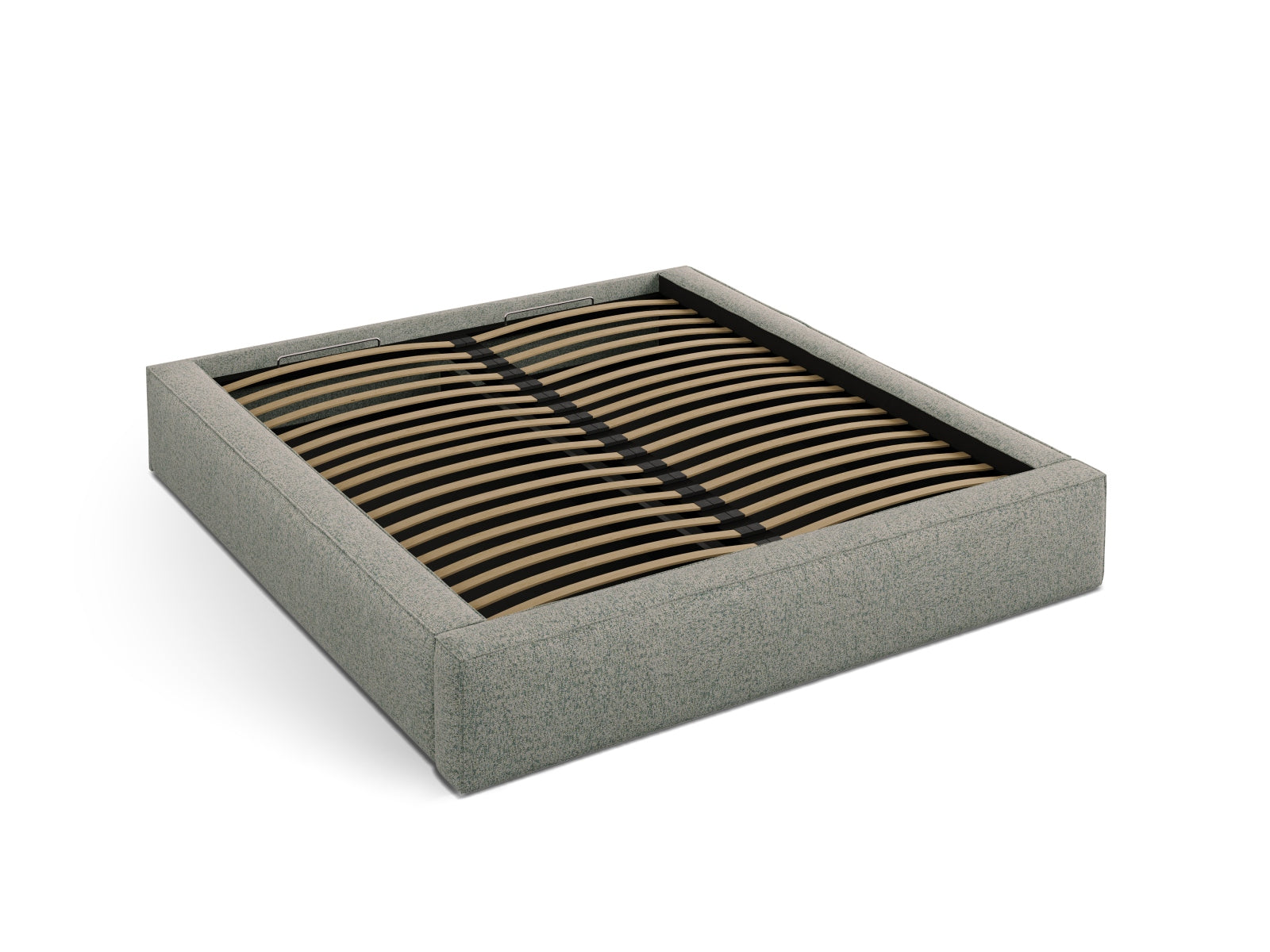Simon Bett mit Stauraum  in Moss Green Melange präsentiert im Onlineshop von KAQTU Design AG. Bett ist von Micadoni