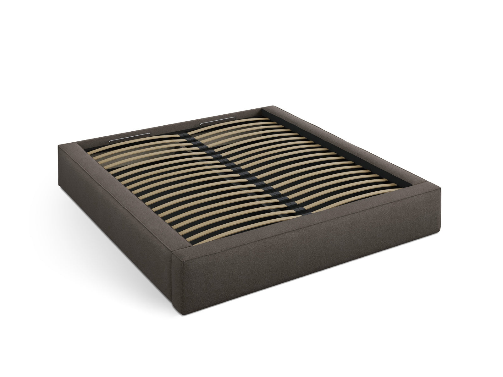 Simon Bett mit Stauraum  in Grey Brown präsentiert im Onlineshop von KAQTU Design AG. Bett ist von Micadoni