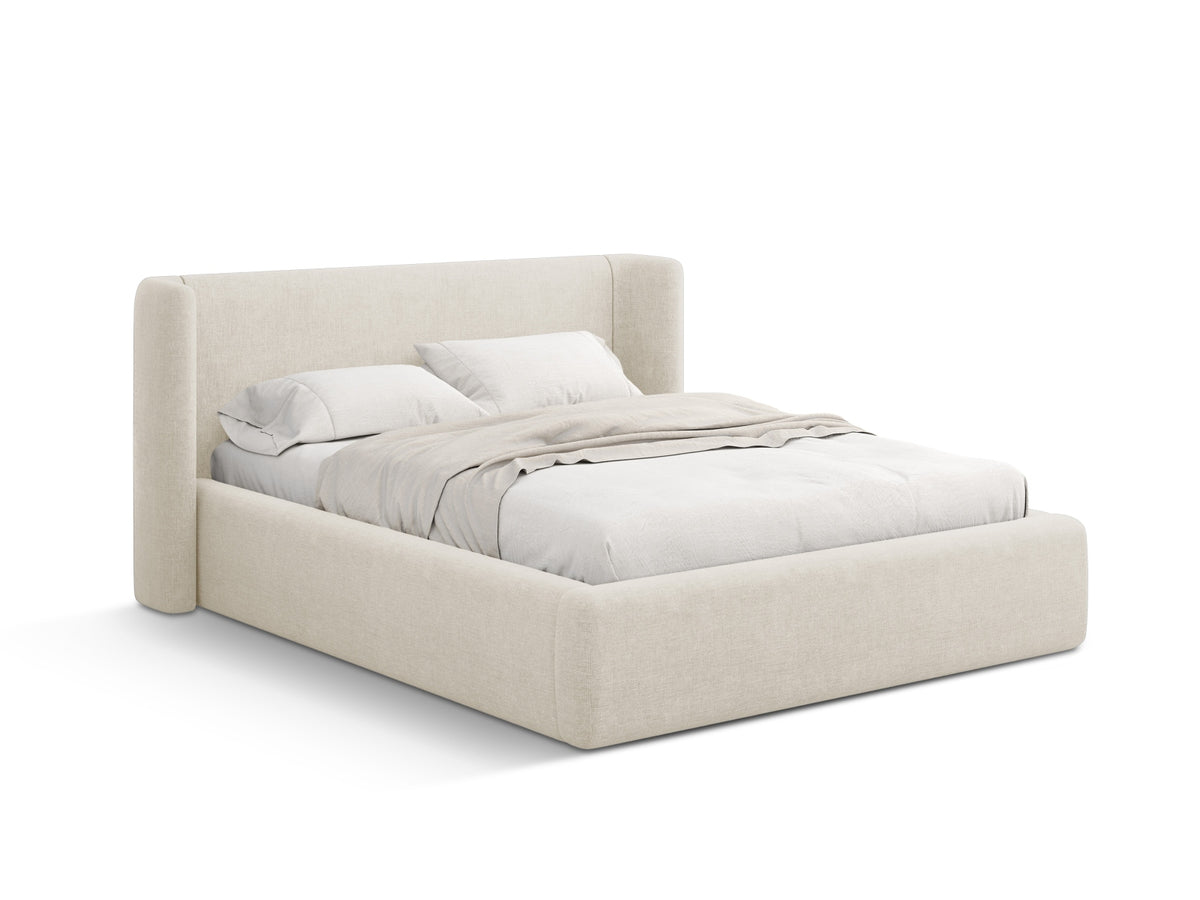 Jolene Bett mit Stauraum und Headboard 180cm in Light Beige-Wind präsentiert im Onlineshop von KAQTU Design AG. Bett ist von Micadoni