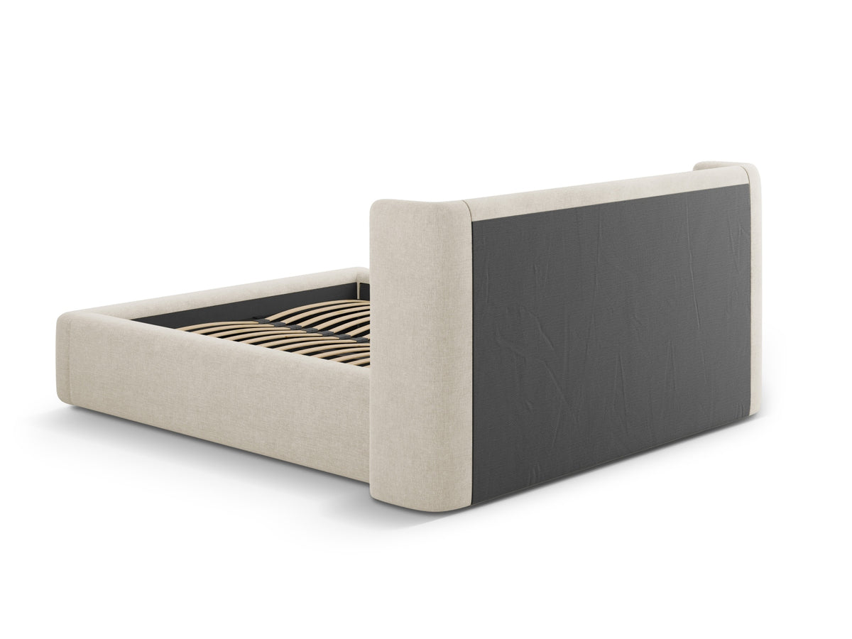 Jolene Bett mit Stauraum und Headboard 180cm in Light Beige-Wind präsentiert im Onlineshop von KAQTU Design AG. Bett ist von Micadoni
