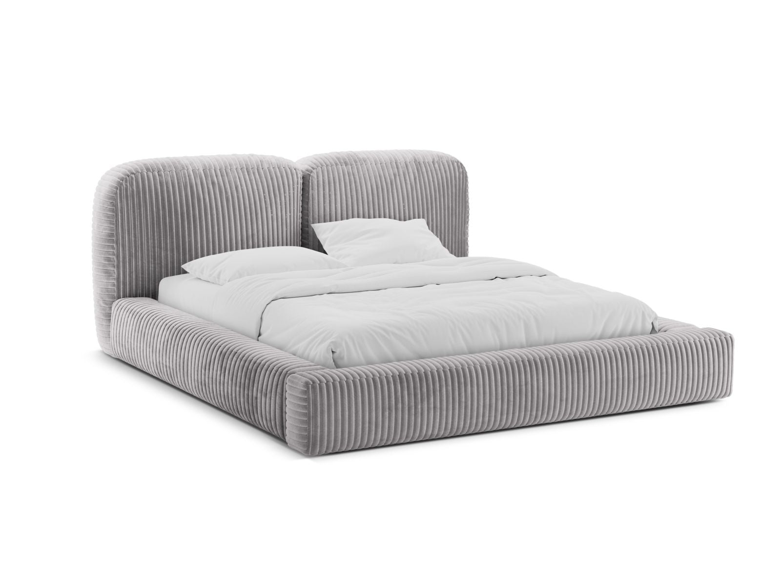 Martina Bett mit Stauraum mit Kopfteil 180cm in Light Grey-Tilia präsentiert im Onlineshop von KAQTU Design AG. Bett ist von Micadoni