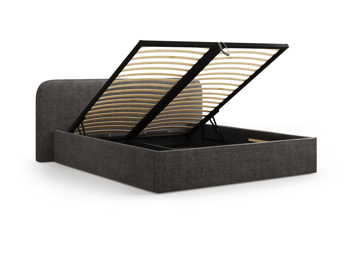 Elizabeth Bett mit Stauraum und Headboard 180cm in Anthracite-Monet präsentiert im Onlineshop von KAQTU Design AG. Bett ist von Micadoni