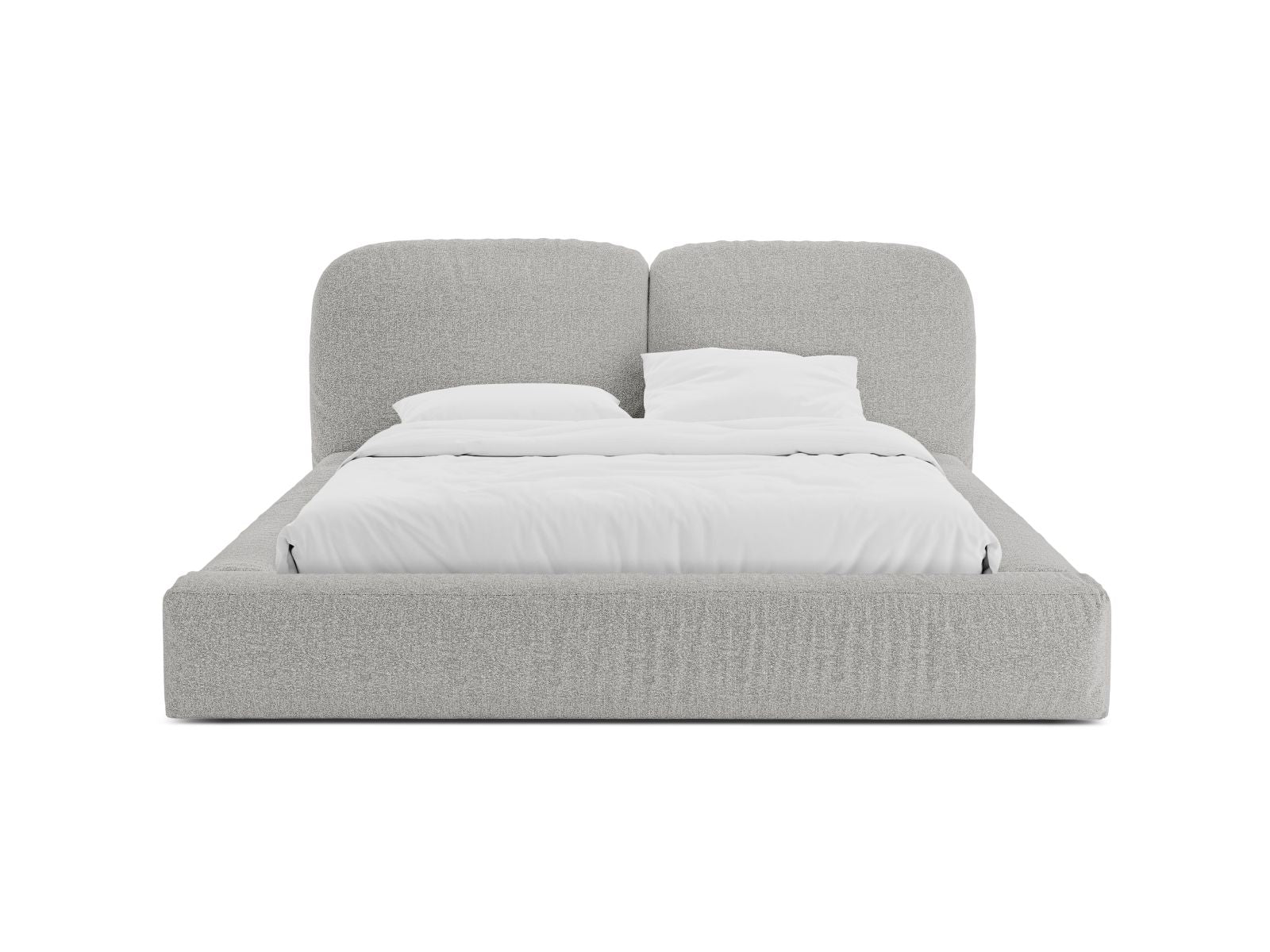 Elegantes Martina Bett mit 180 cm Breite, Stauraum und stilvollem Kopfteil in Silver-Monet, ideal für modernes Wohnen.
