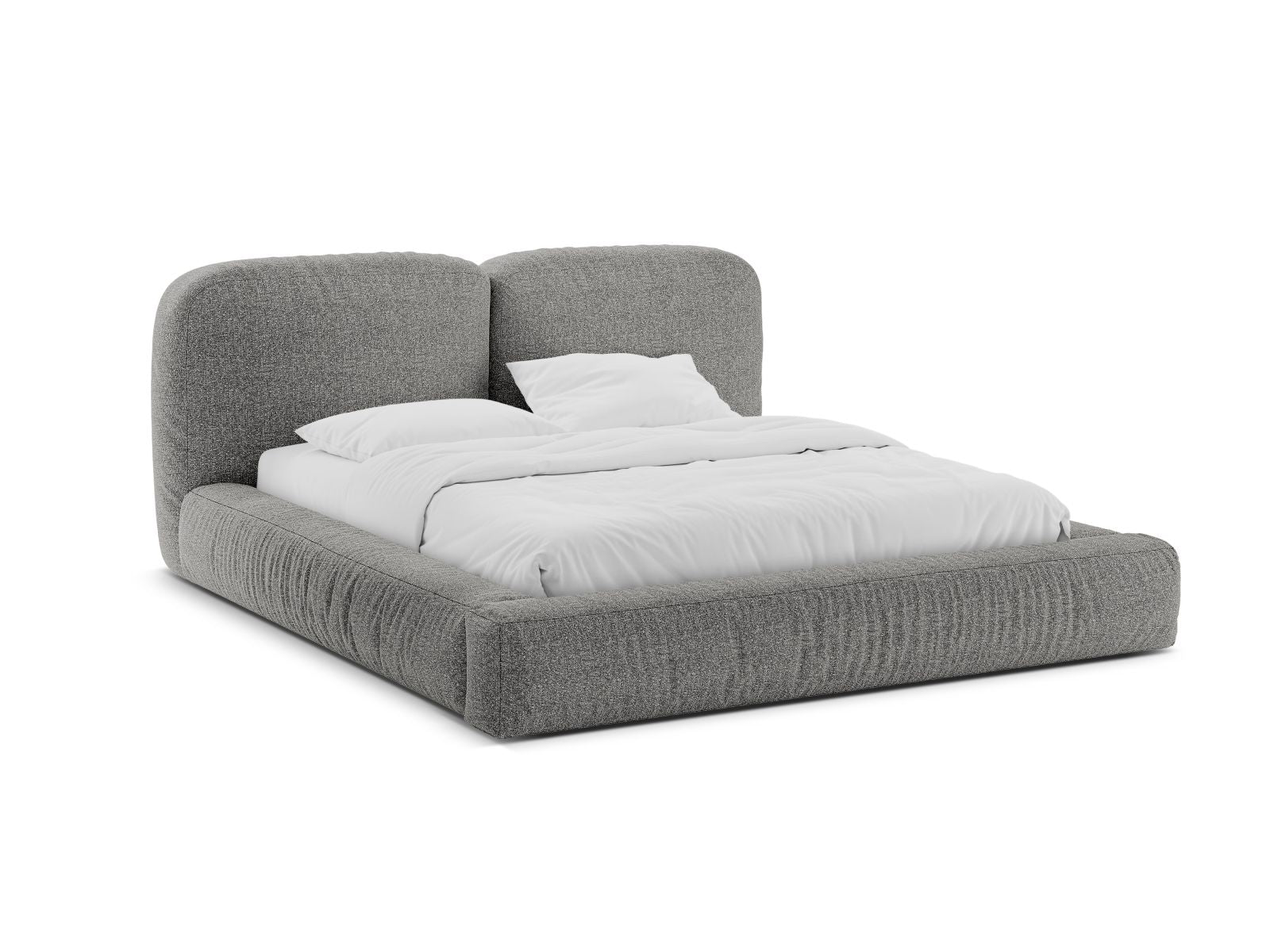 Martina Bett mit Stauraum mit Kopfteil 180cm in Graphite-Monet präsentiert im Onlineshop von KAQTU Design AG. Bett ist von Micadoni