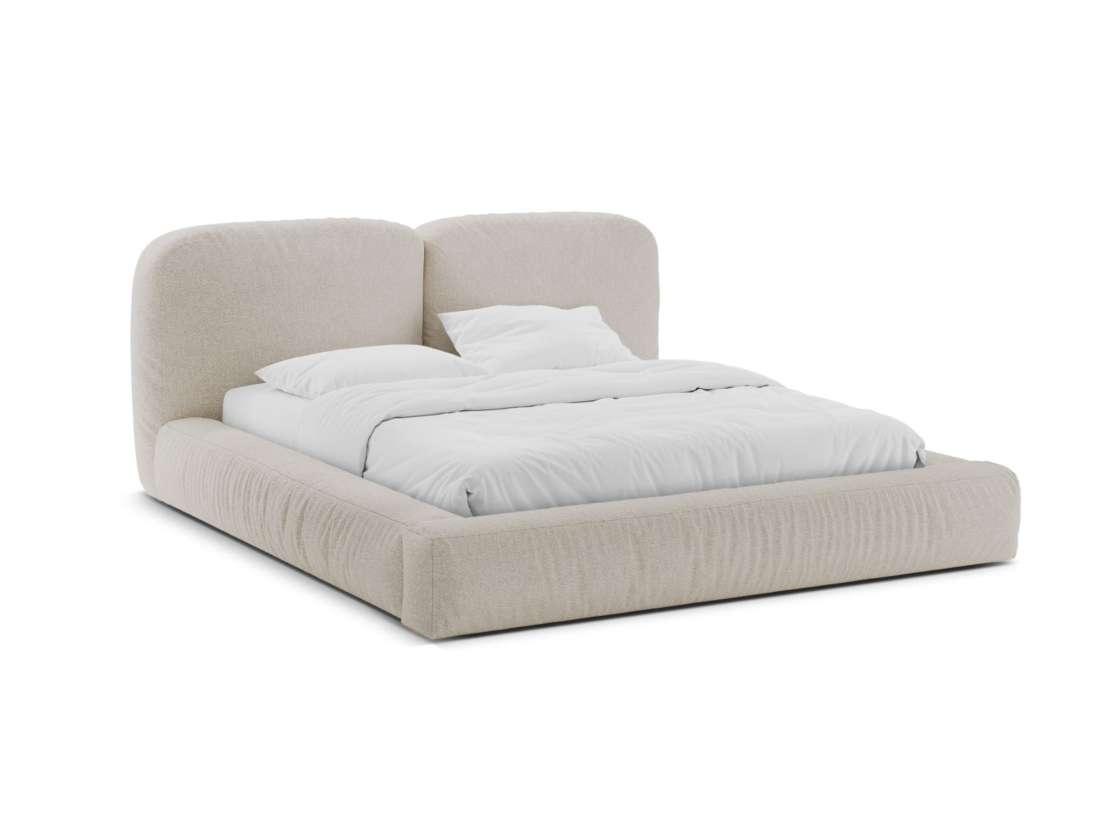 Martina Bett mit Stauraum mit Kopfteil 180cm in Beige-Monet präsentiert im Onlineshop von KAQTU Design AG. Bett ist von Micadoni